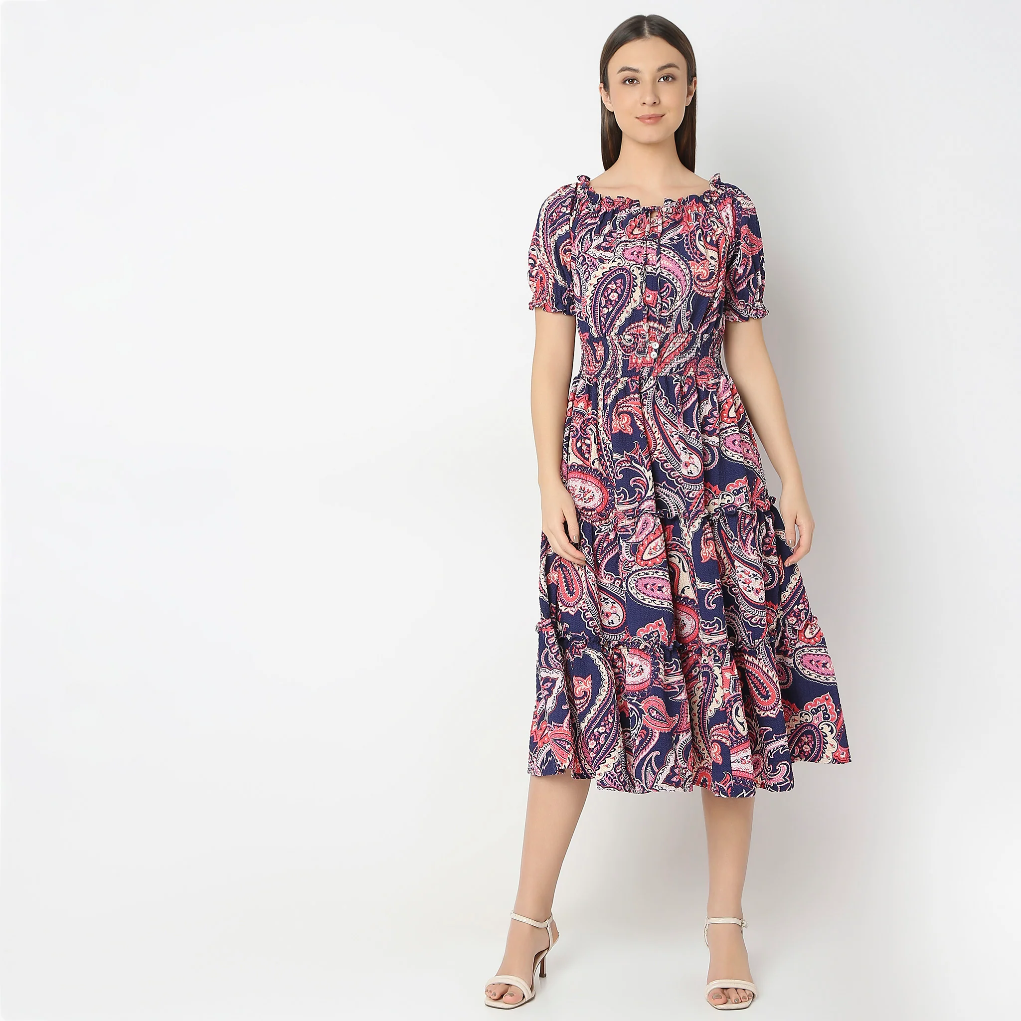 Flare Fit Printed Dress - Image 2