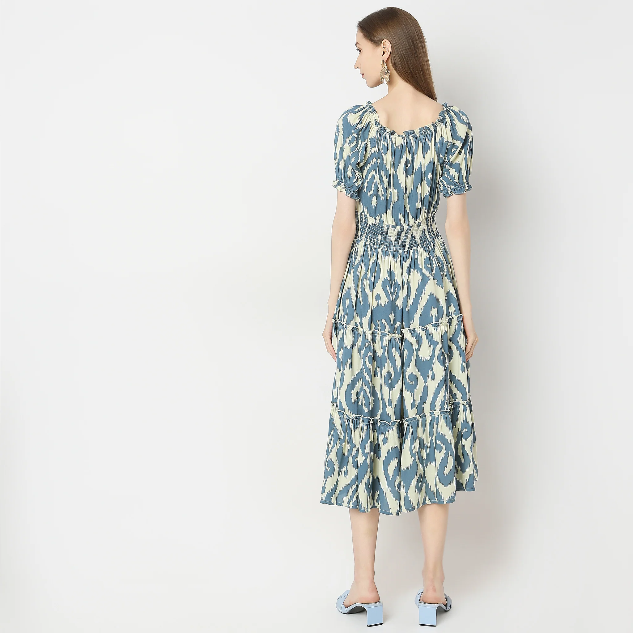 Flare Fit Printed Dress - Image 3