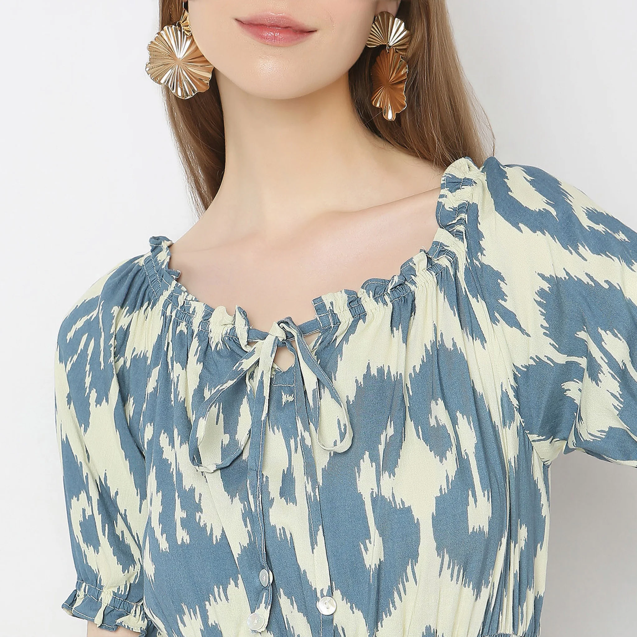 Flare Fit Printed Dress - Image 4