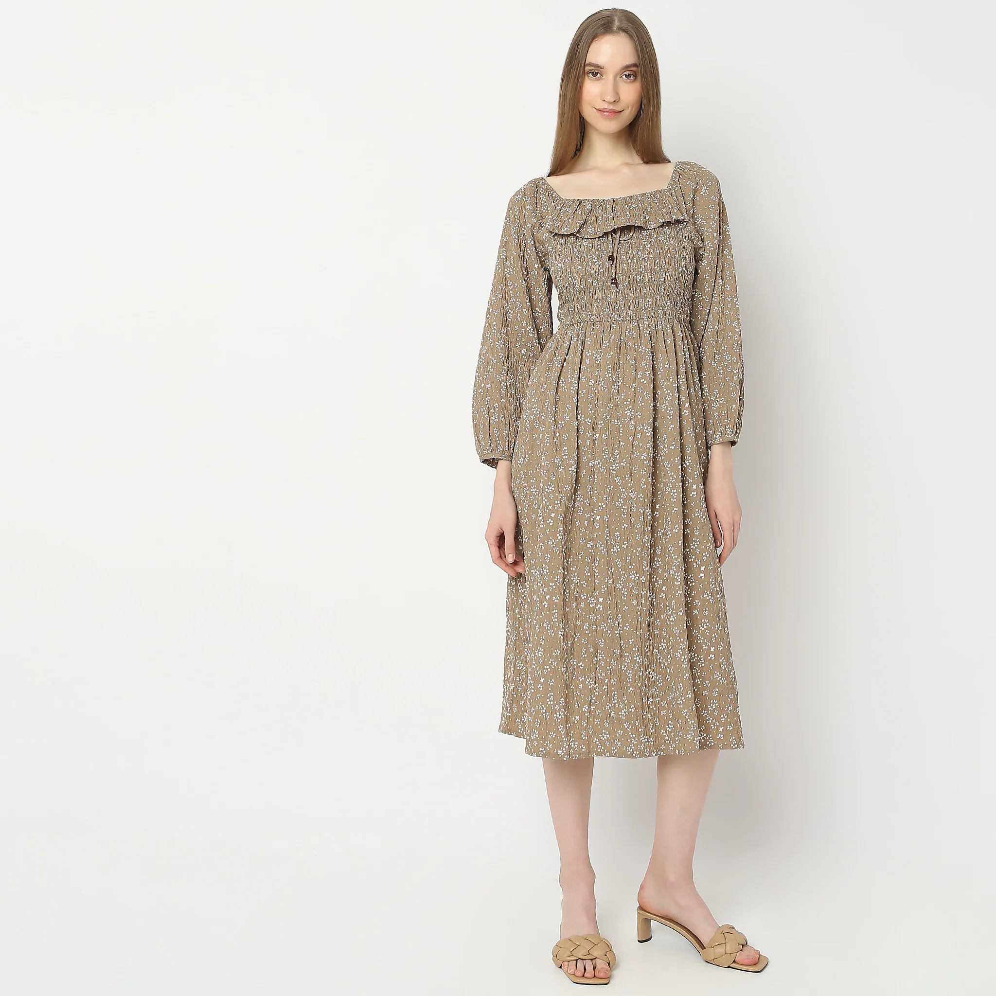 Flare Fit Printed Dress - Image 2