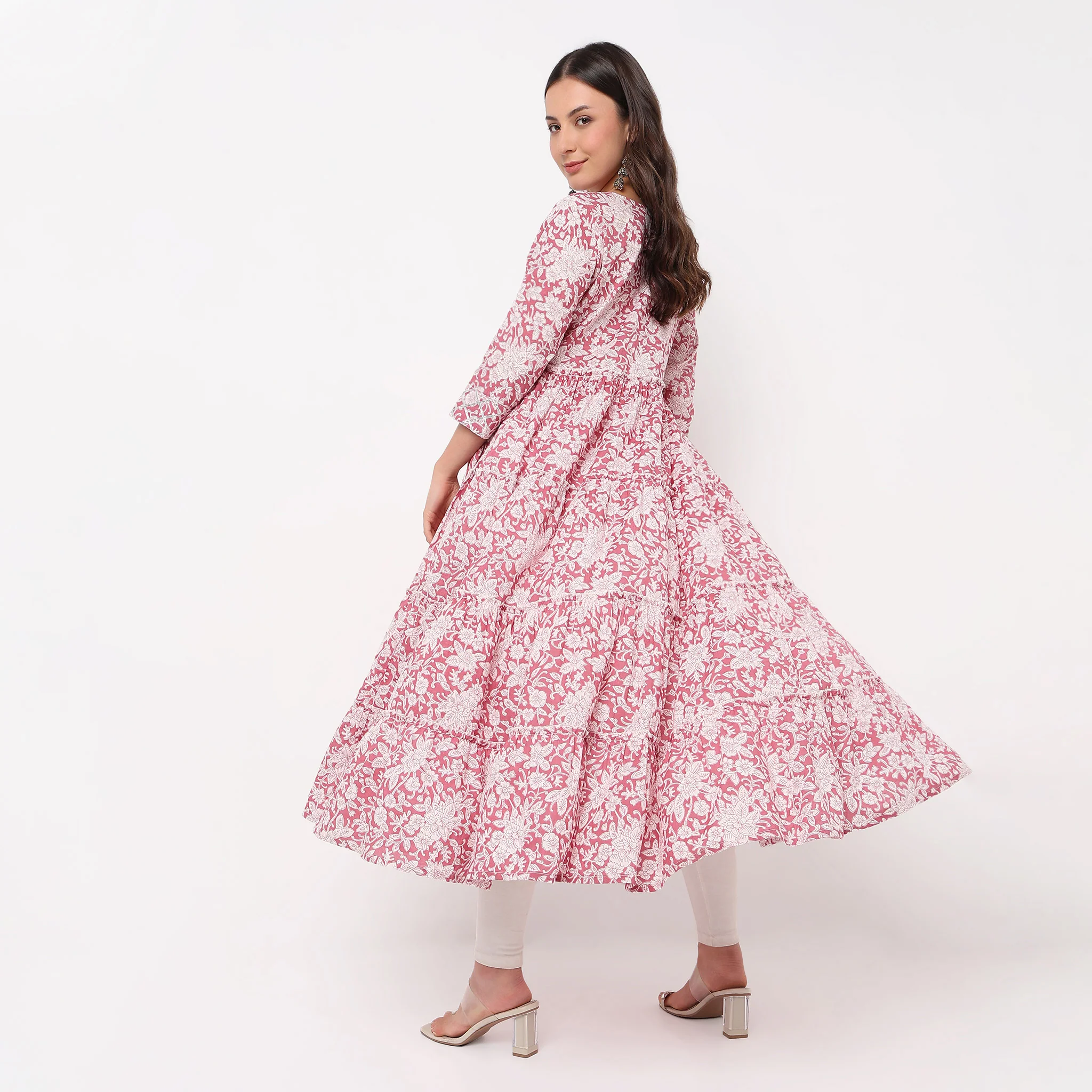 Flare Fit Printed Jacket Style Kurta