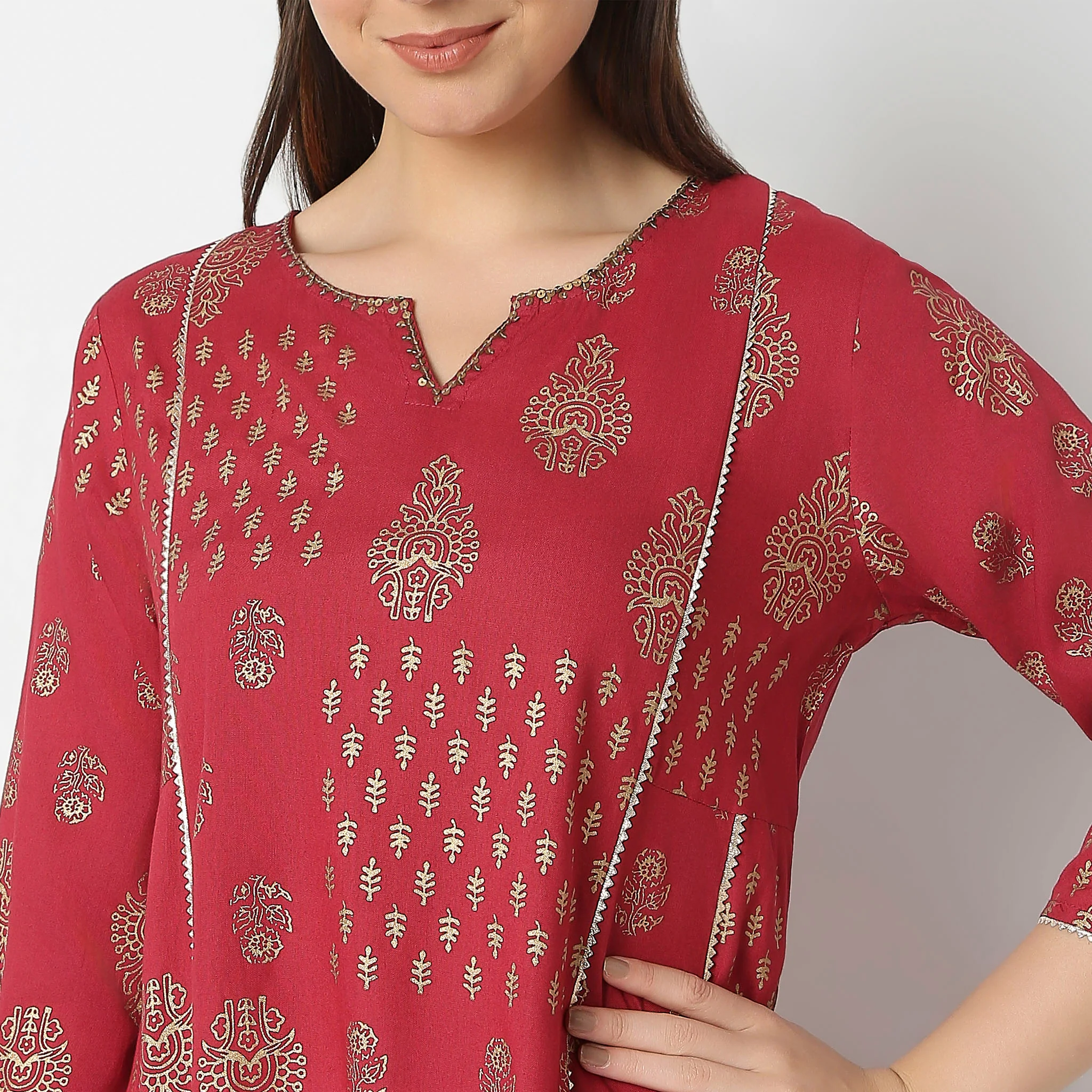 Flare Fit Printed Kurta - Image 4
