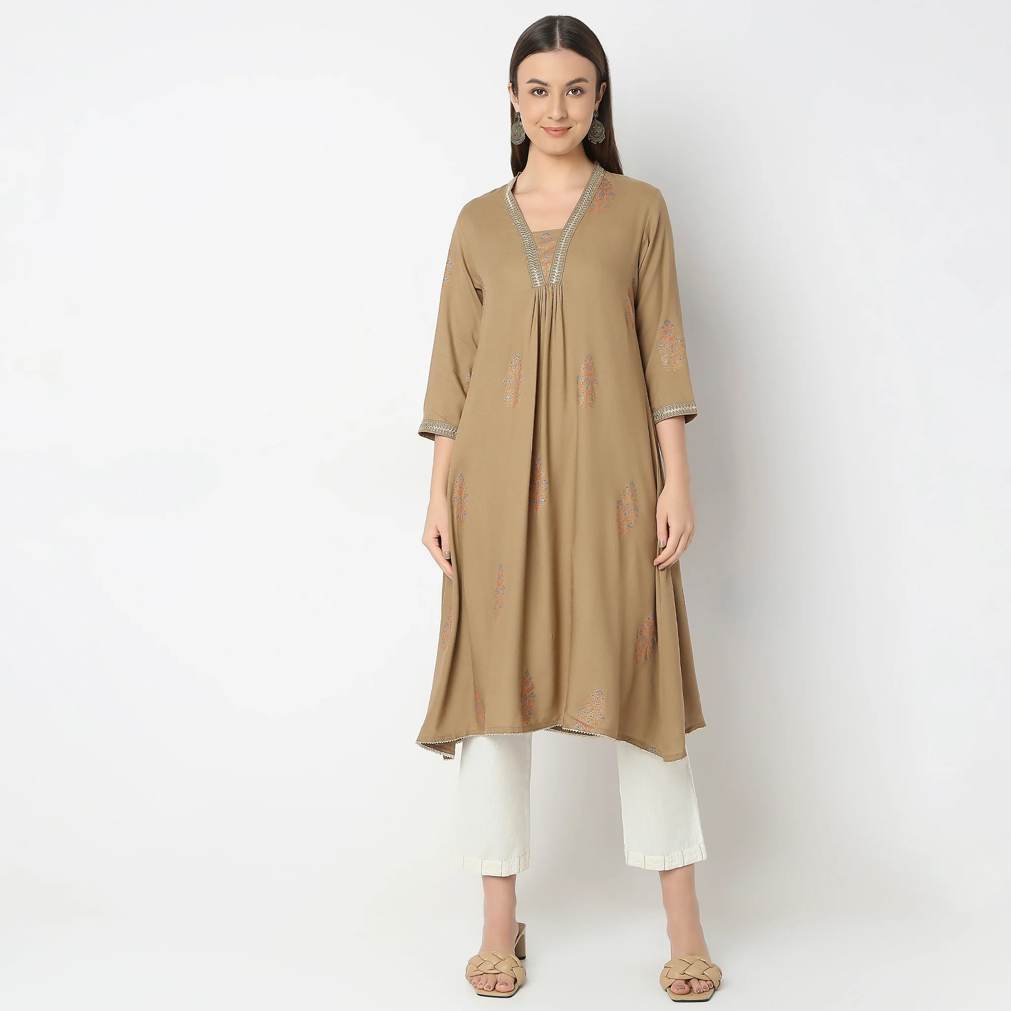 Flare Fit Printed Kurta - Image 2