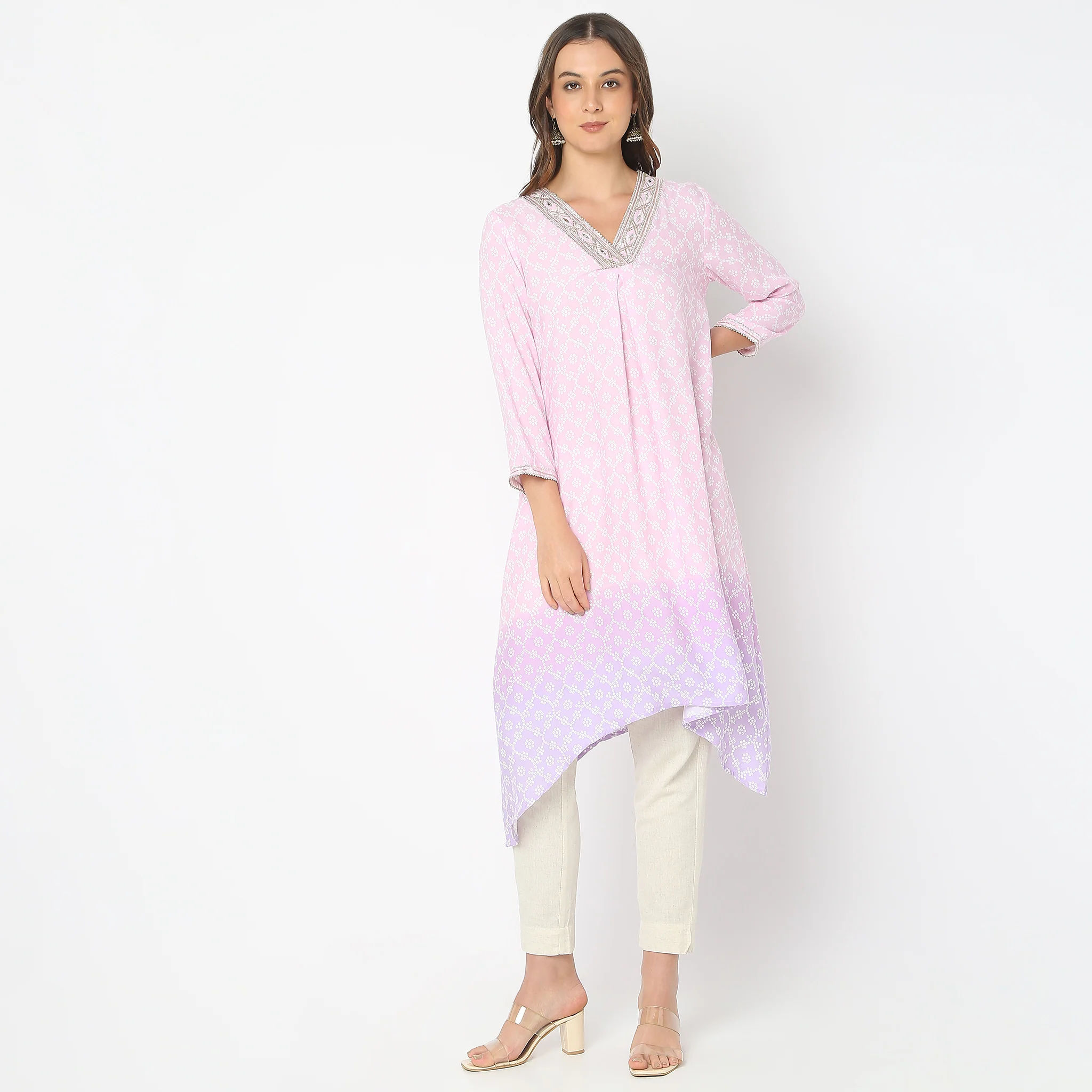 Flare Fit Printed Kurta - Image 2
