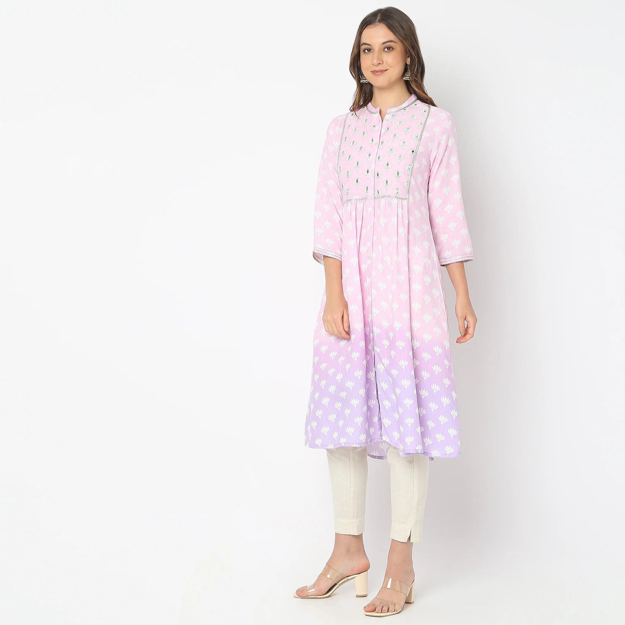 Flare Fit Printed Kurta - Image 5
