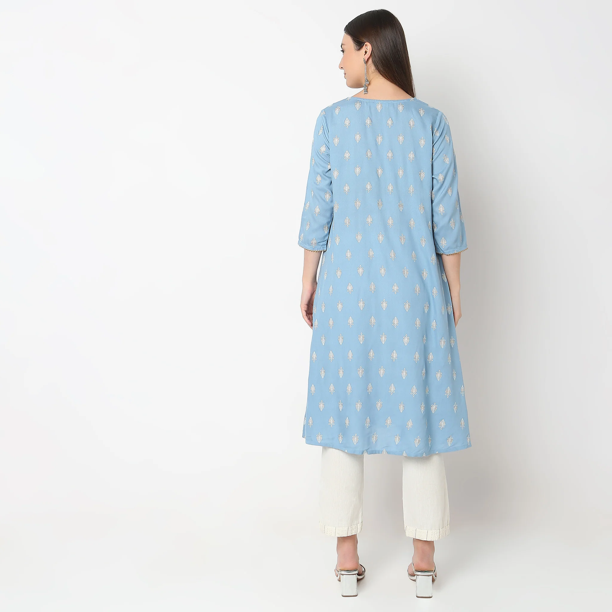 Flare Fit Printed Kurta - Image 3