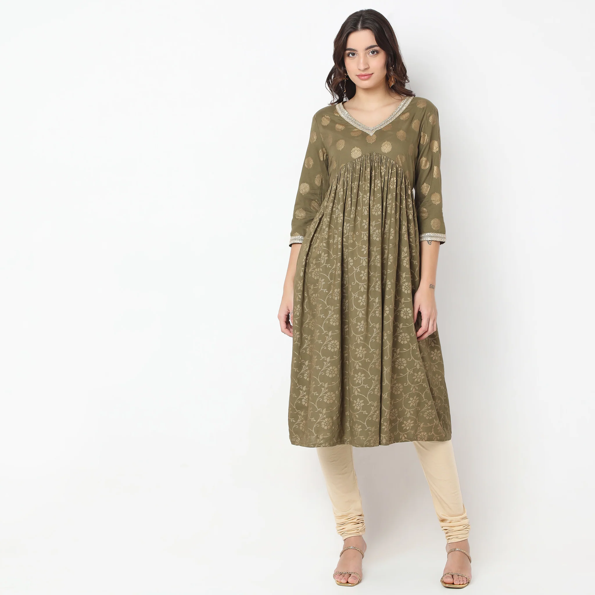 Flare Fit Printed Kurta - Image 2