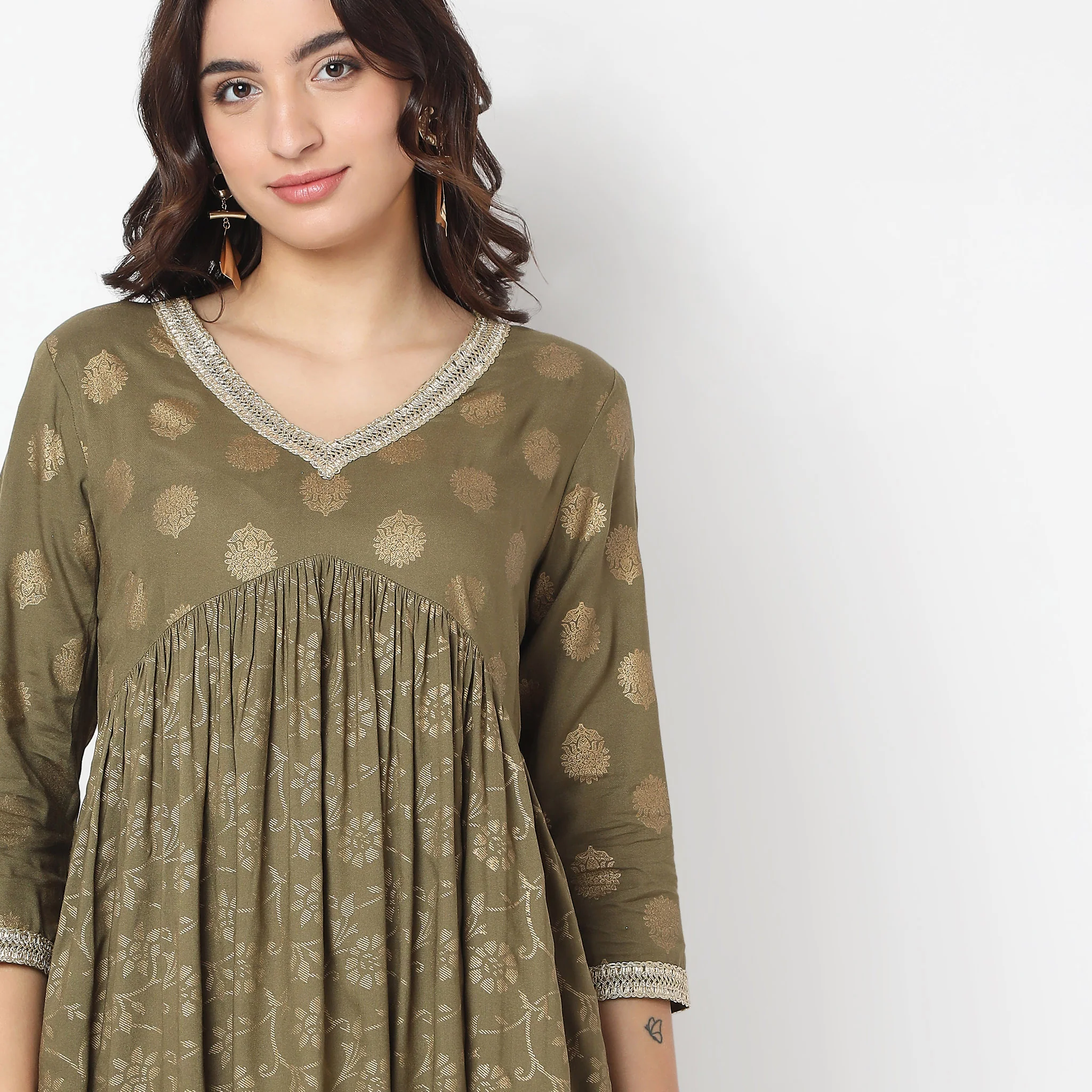 Flare Fit Printed Kurta - Image 4