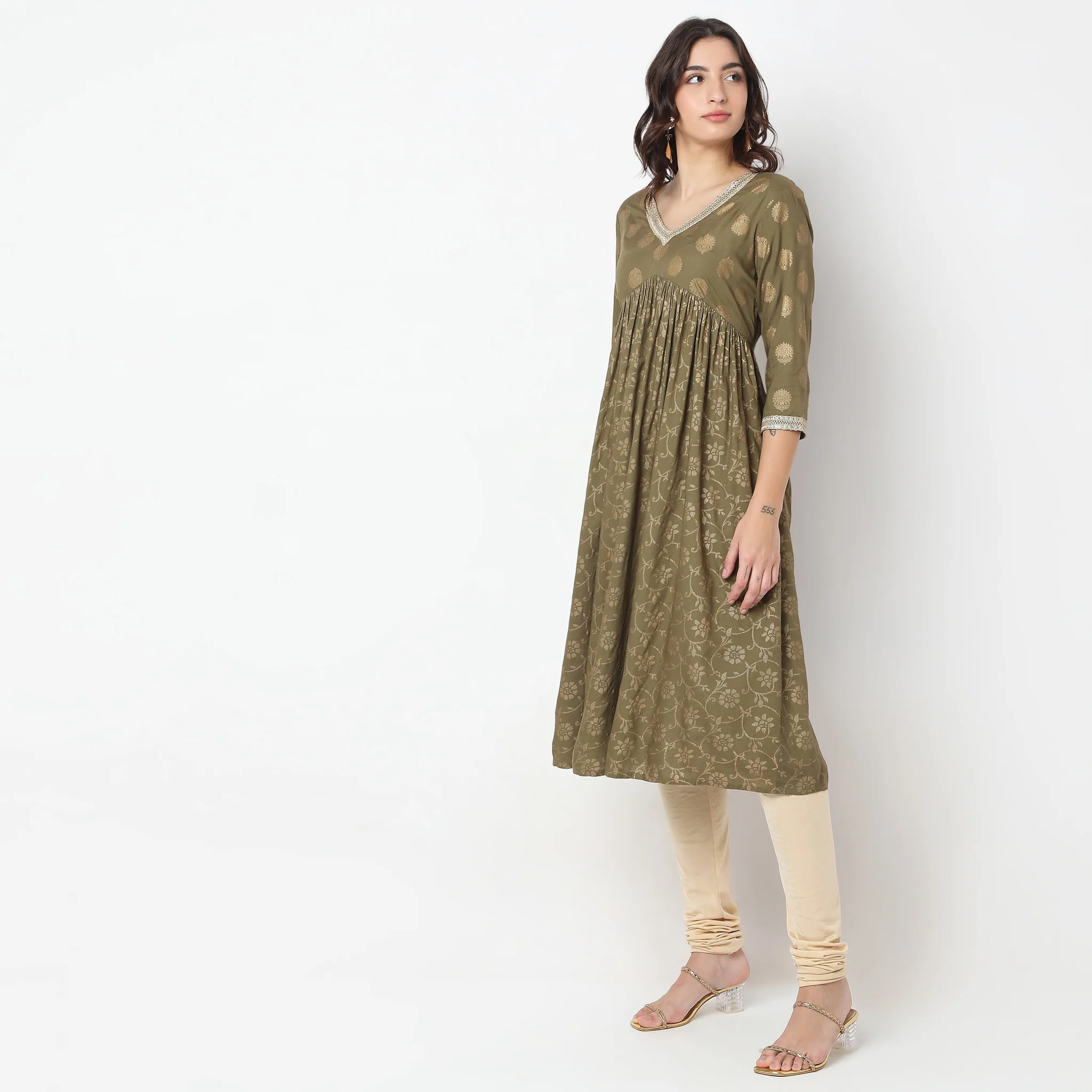Flare Fit Printed Kurta - Image 5