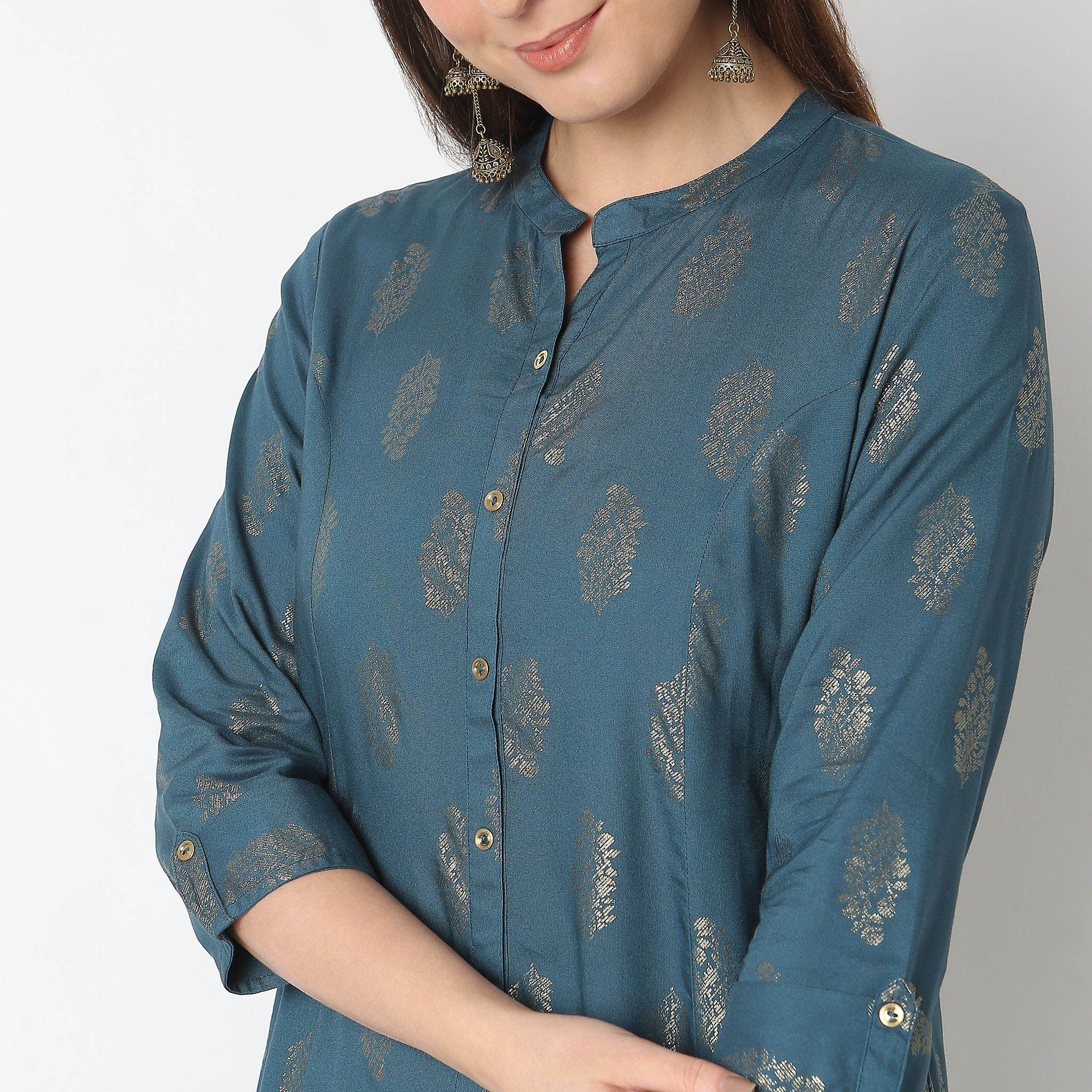 Flare Fit Printed Kurta - Image 4