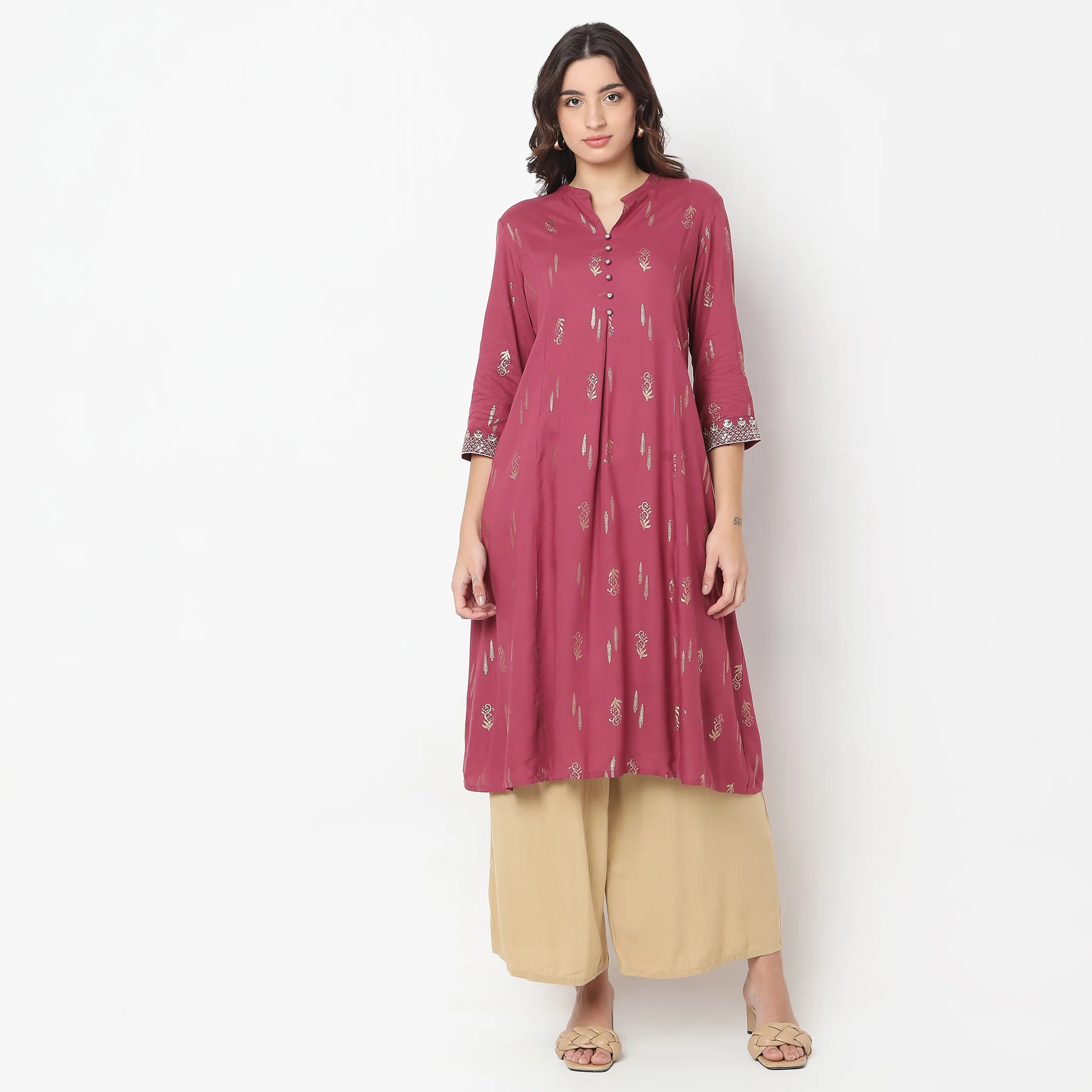 Flare Fit Printed Kurta - Image 2