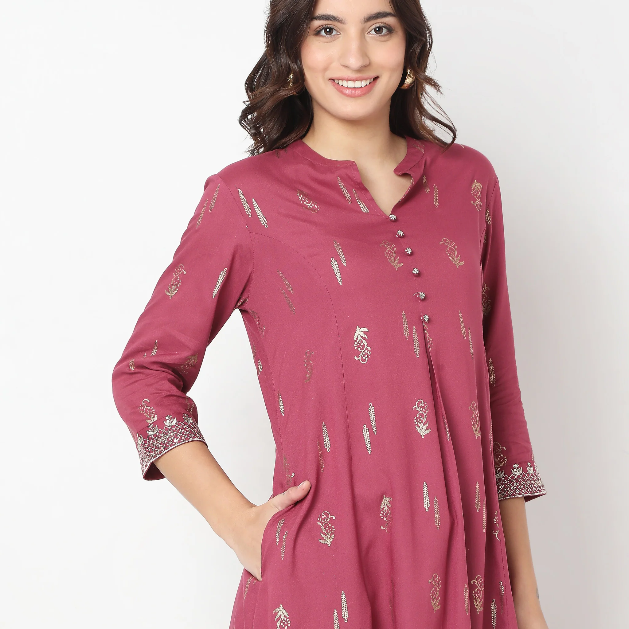 Flare Fit Printed Kurta - Image 4