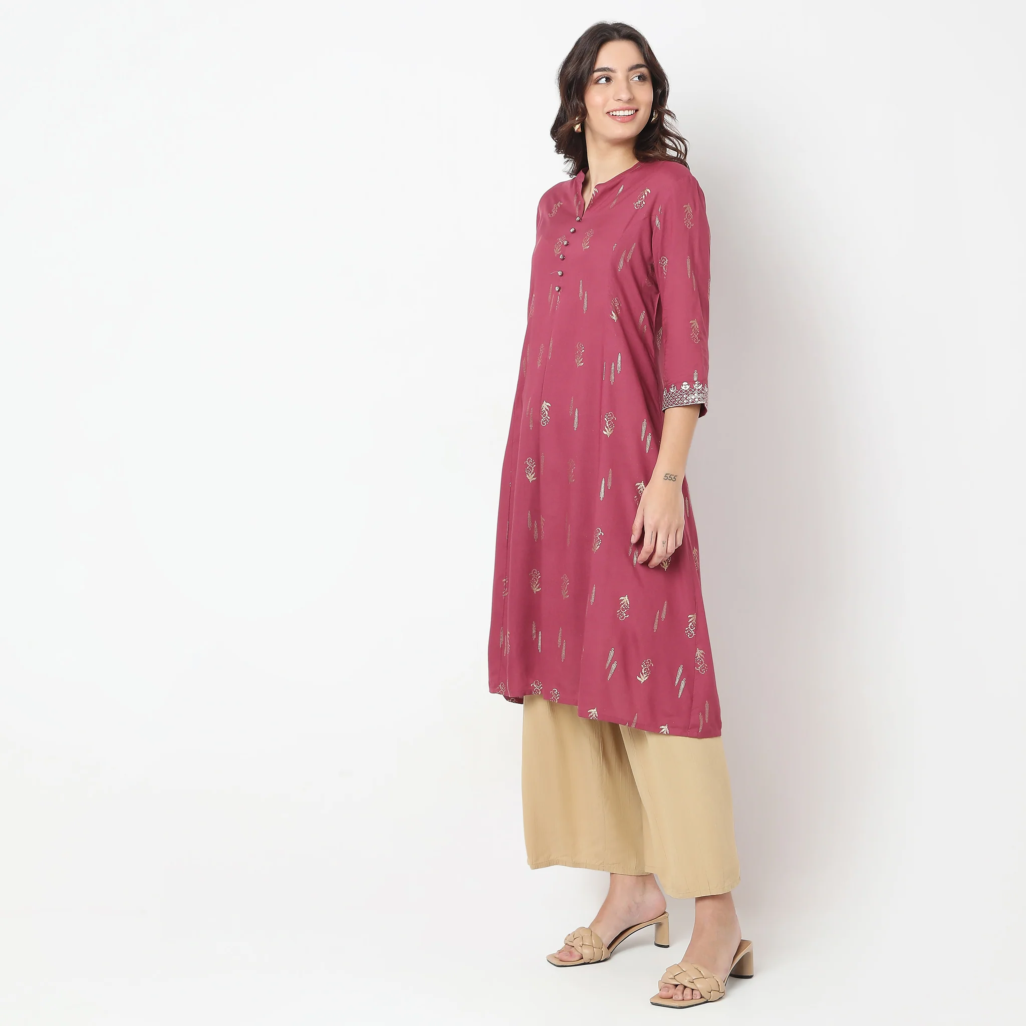 Flare Fit Printed Kurta - Image 5