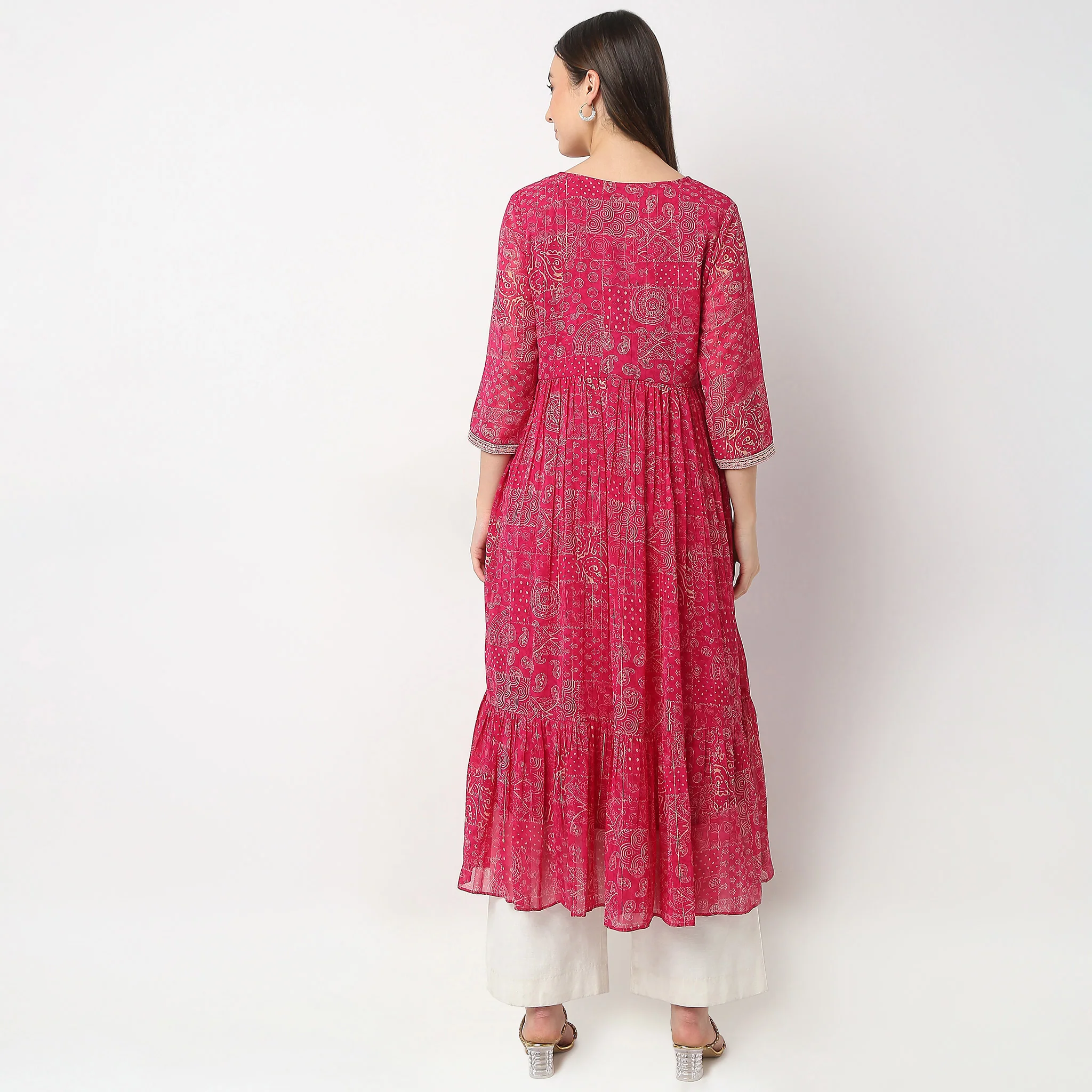 Flare Fit Printed Kurta - Image 3