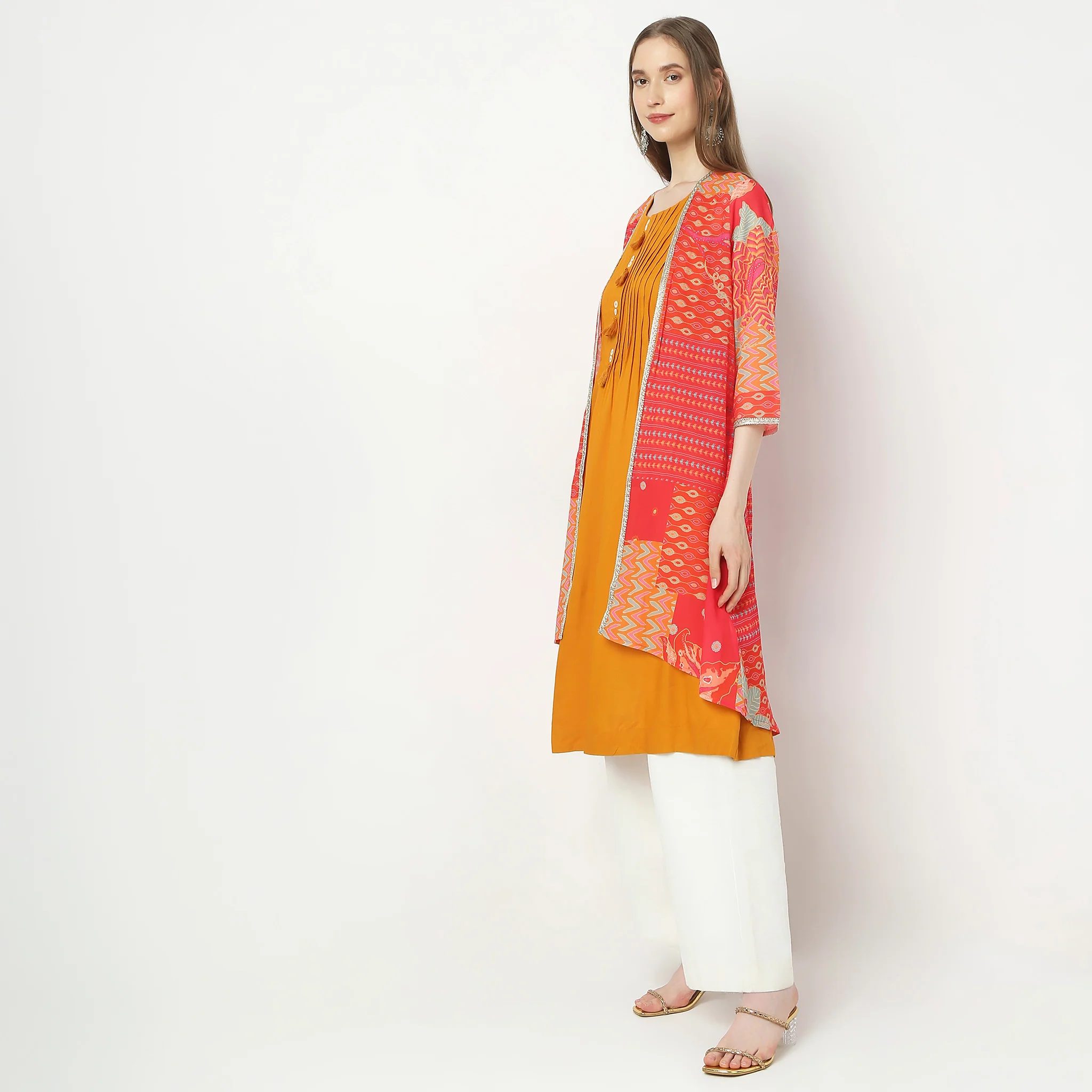 Flare Fit Printed Kurta - Image 5