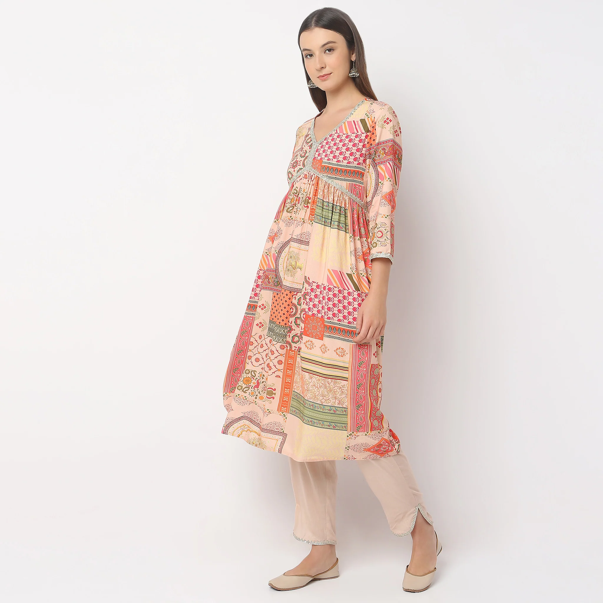 Flare Fit Printed Kurta - Image 5