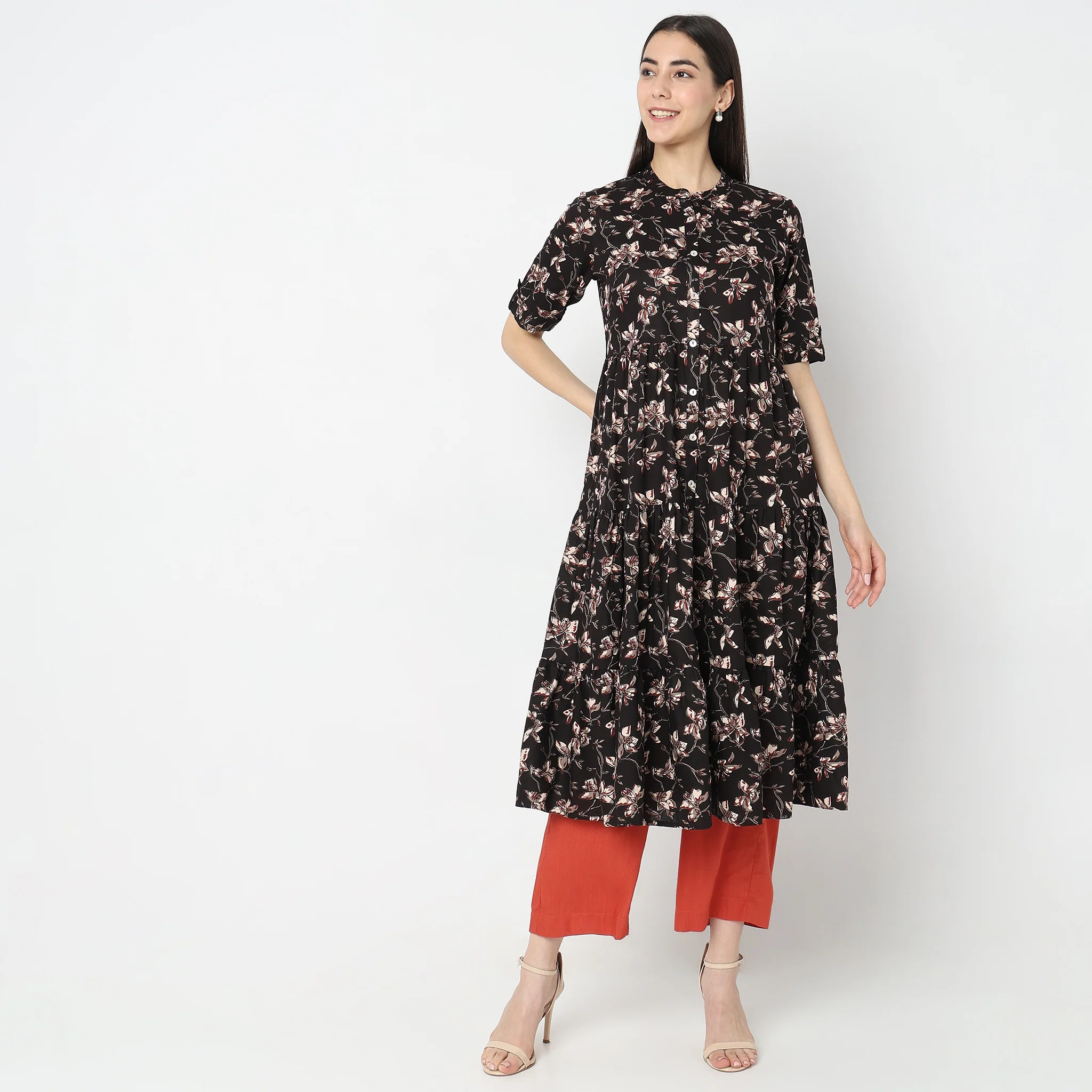 Flare Fit Printed Kurta - Image 2