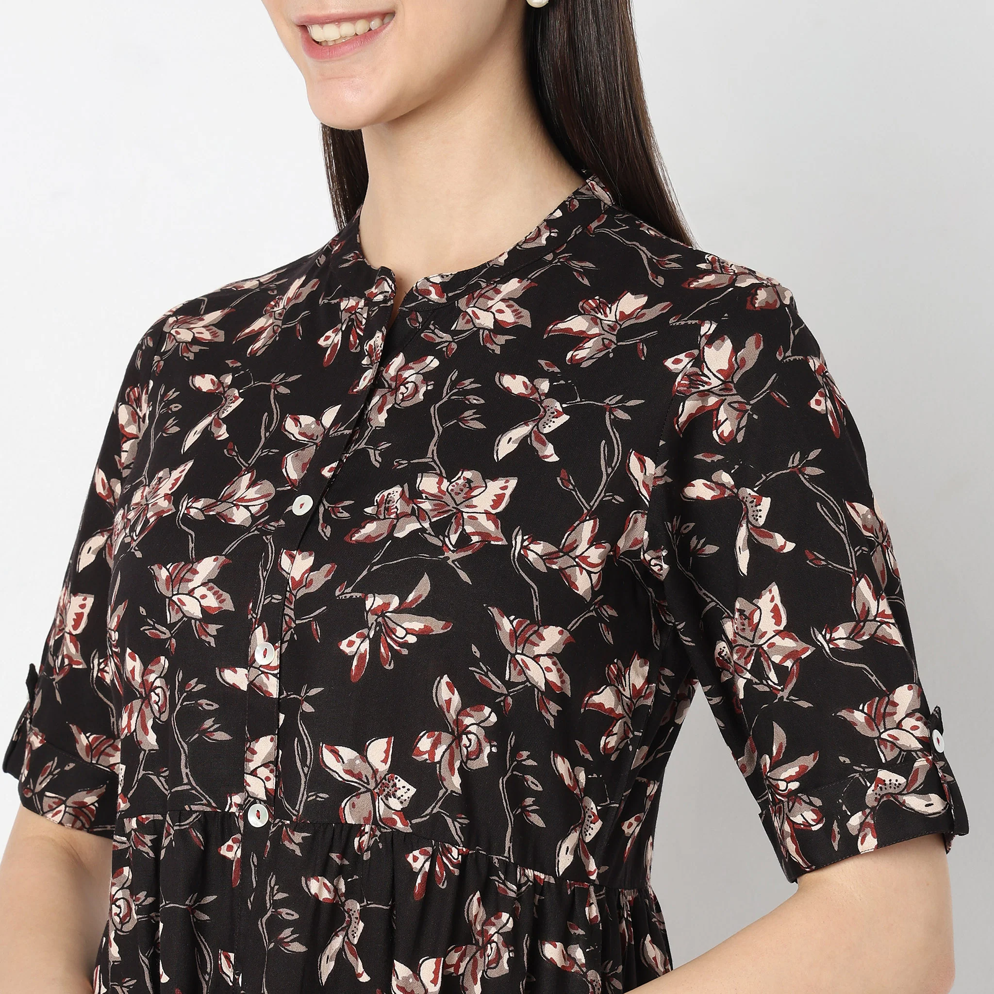 Flare Fit Printed Kurta - Image 4