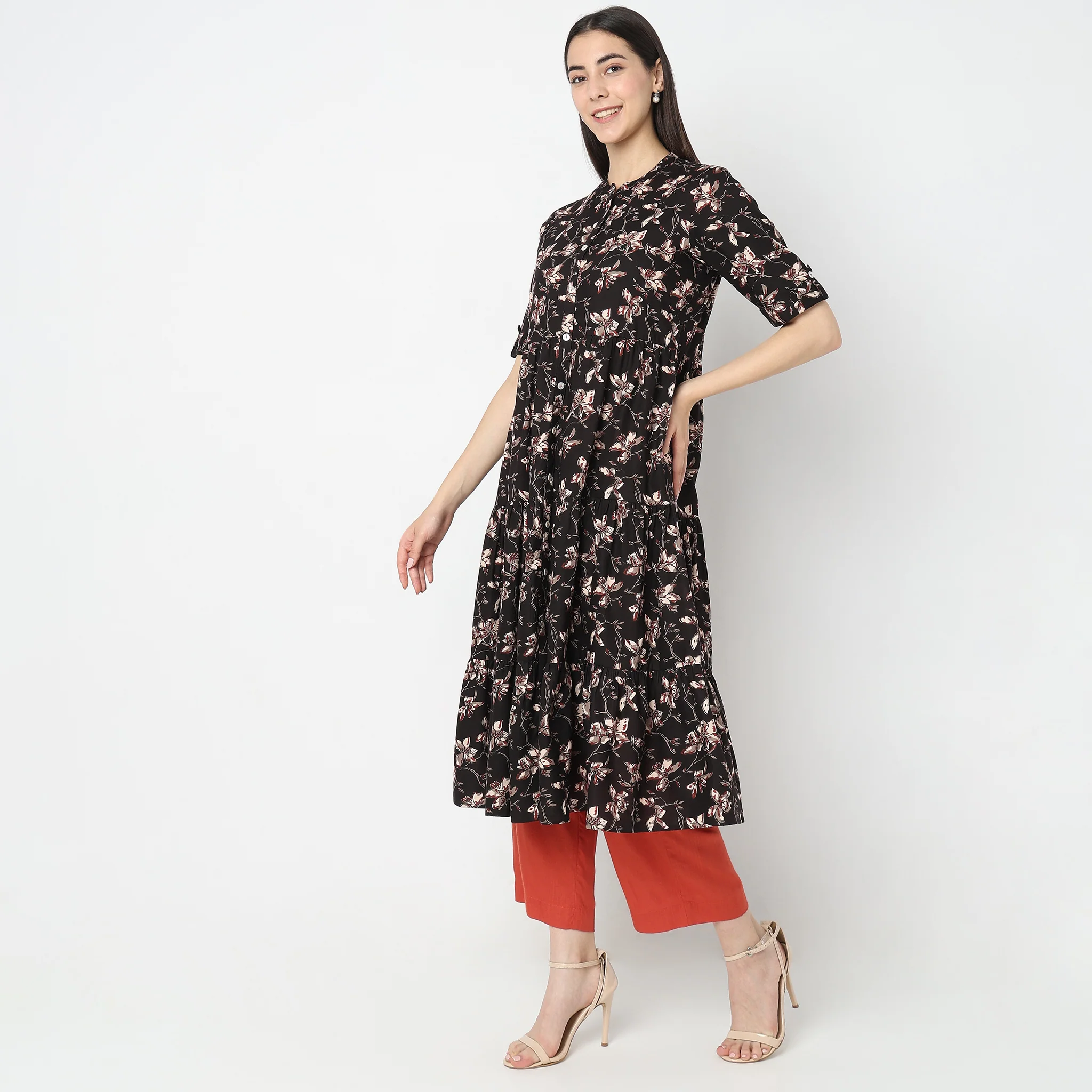 Flare Fit Printed Kurta - Image 5