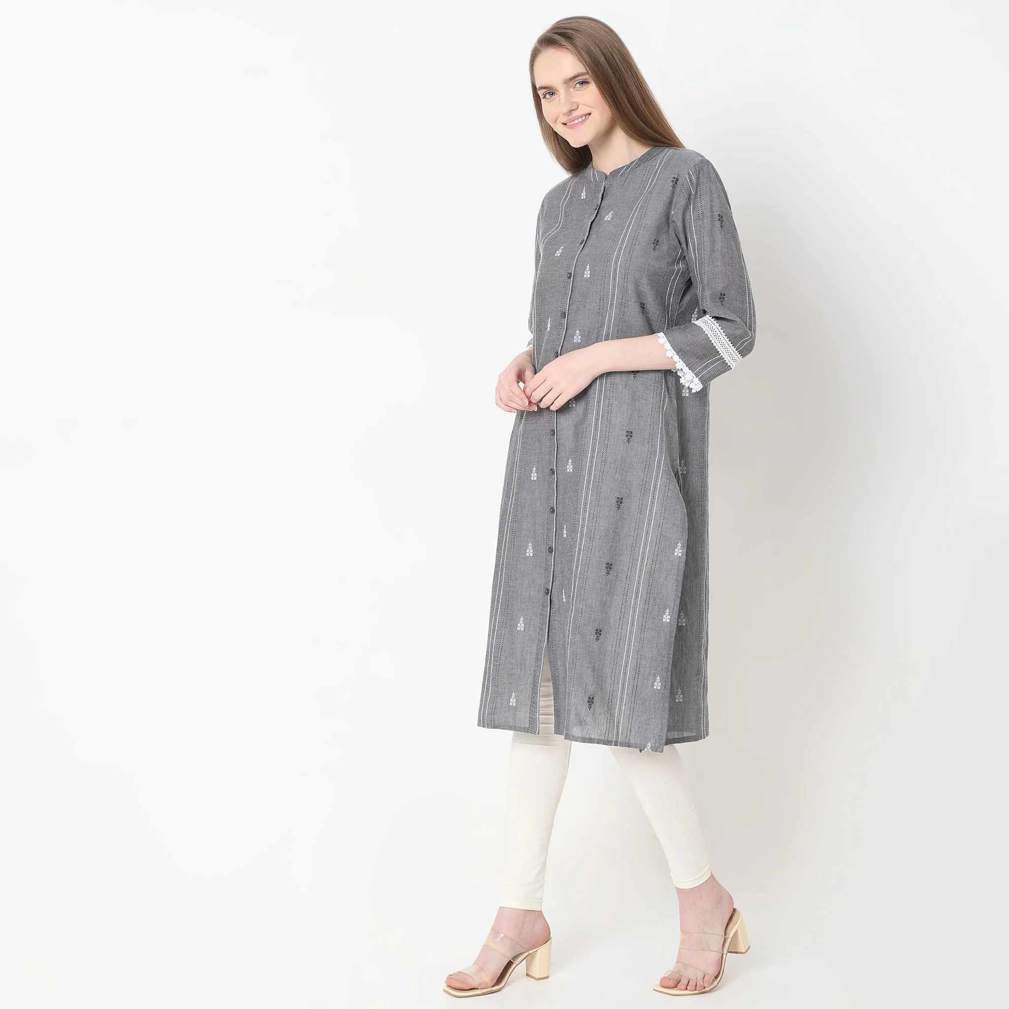 Flare Fit Printed Kurta - Image 5