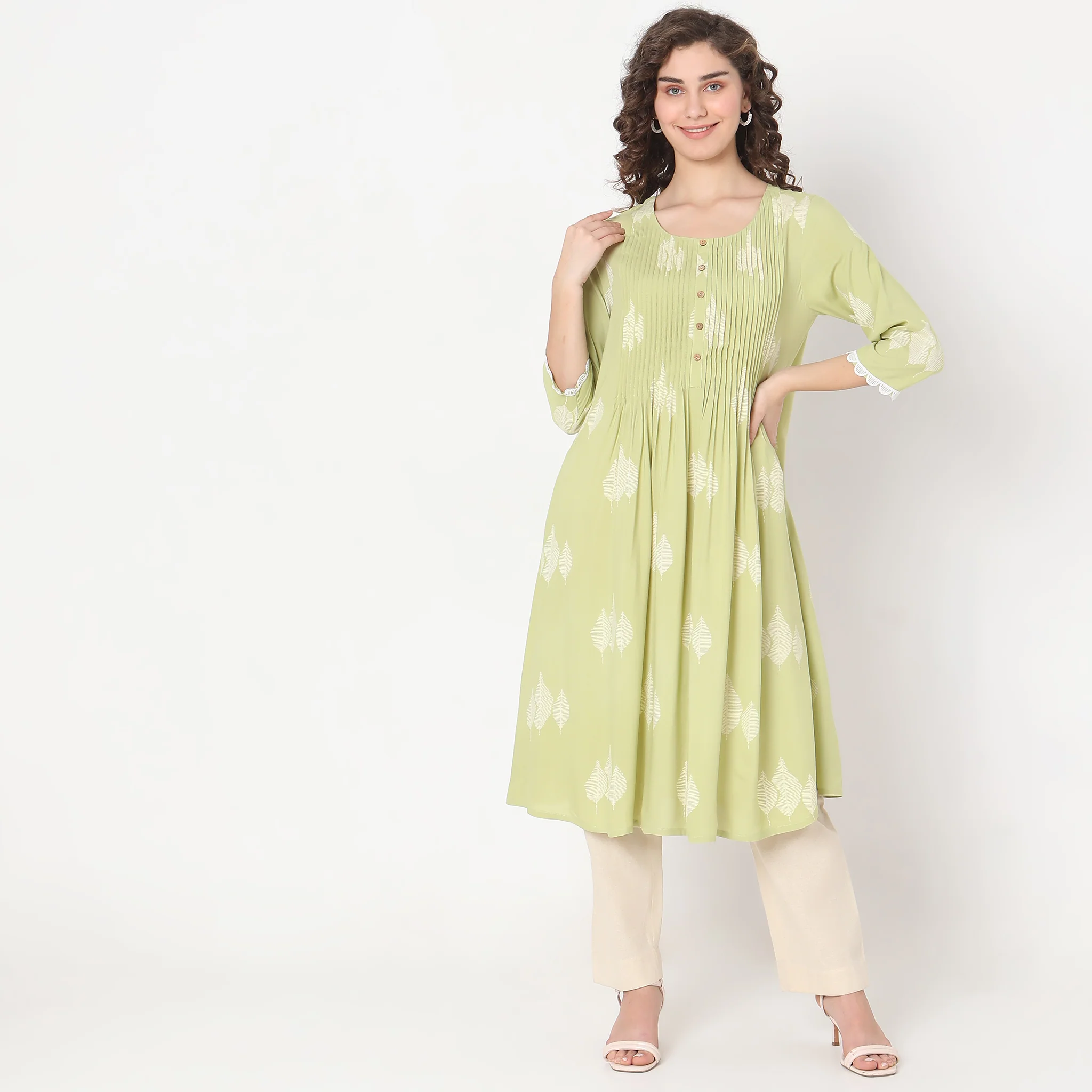 Flare Fit Printed Kurta - Image 2