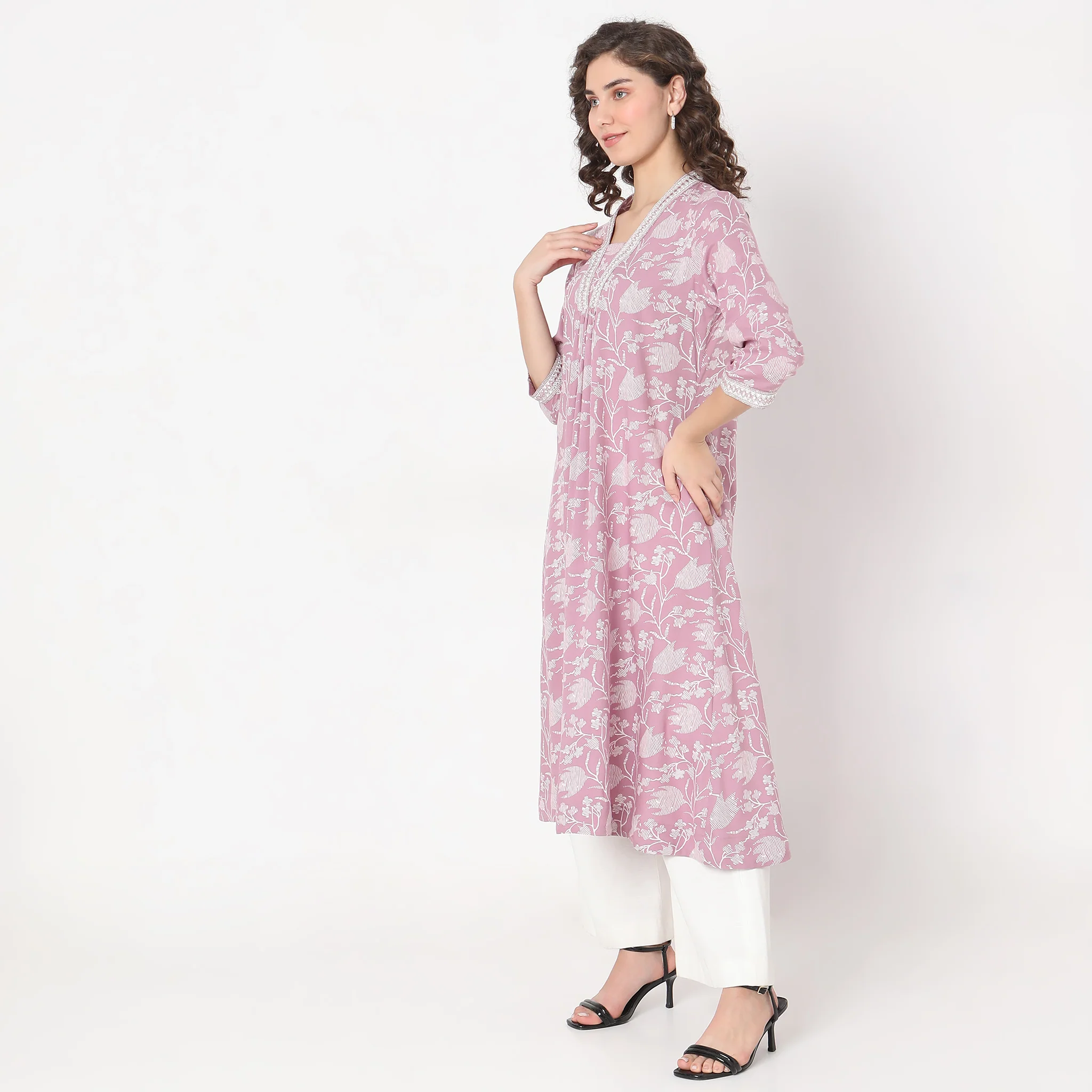 Flare Fit Printed Kurta - Image 10