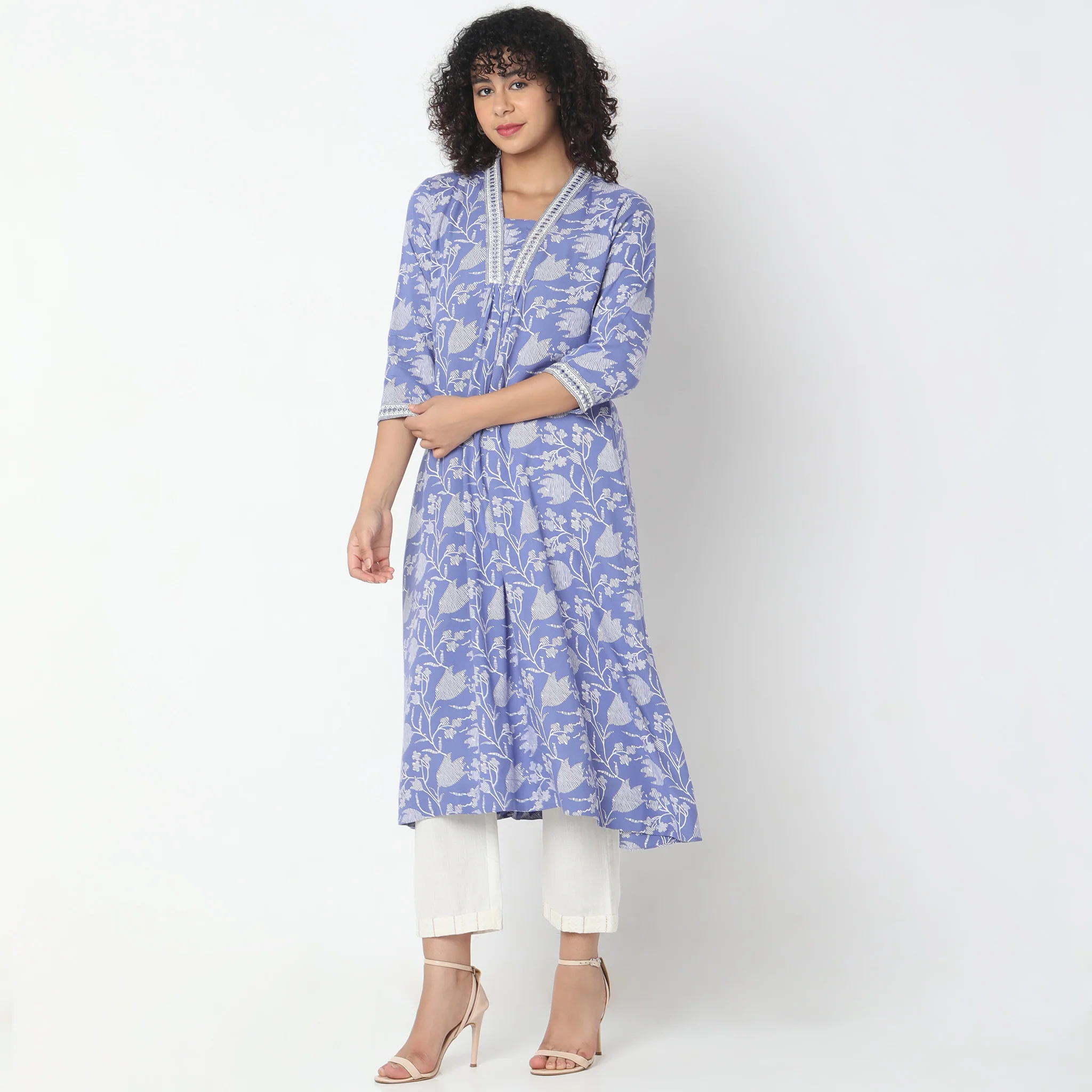 Flare Fit Printed Kurta - Image 5