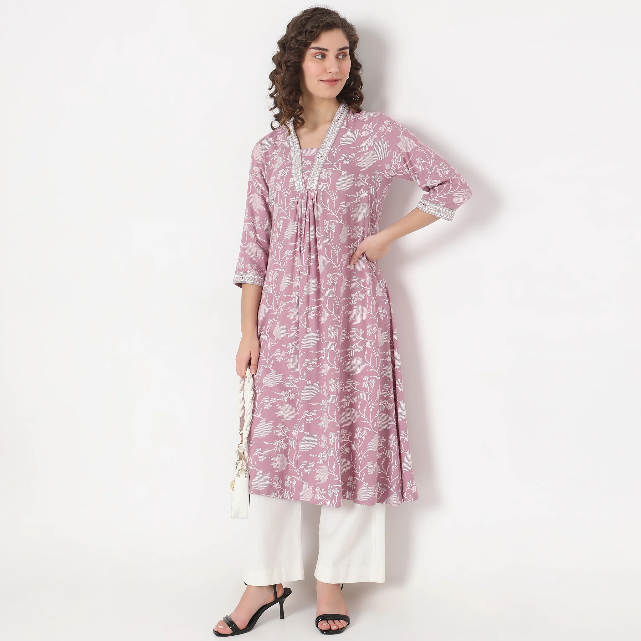 Flare Fit Printed Kurta - Image 6