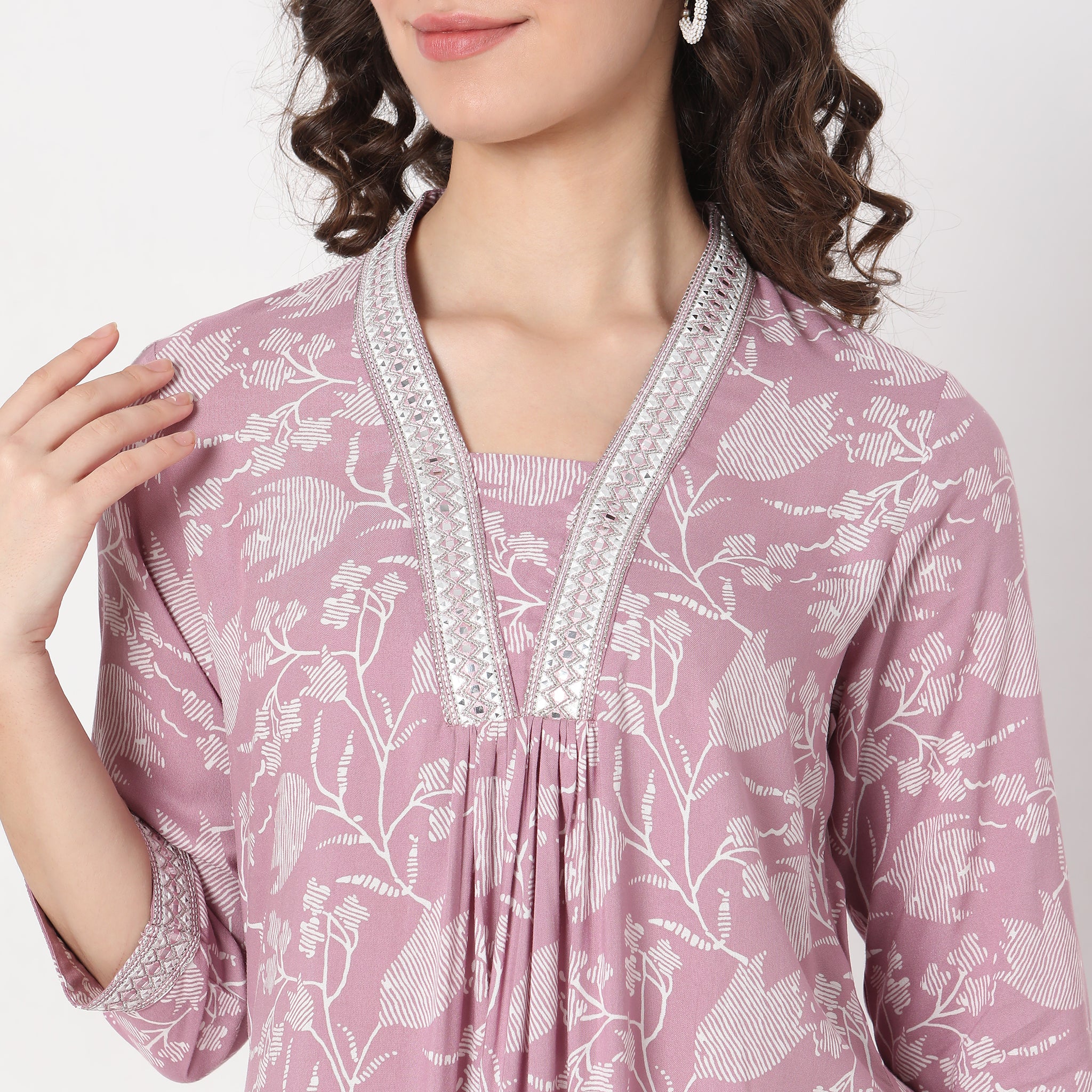 Flare Fit Printed Kurta - Image 9