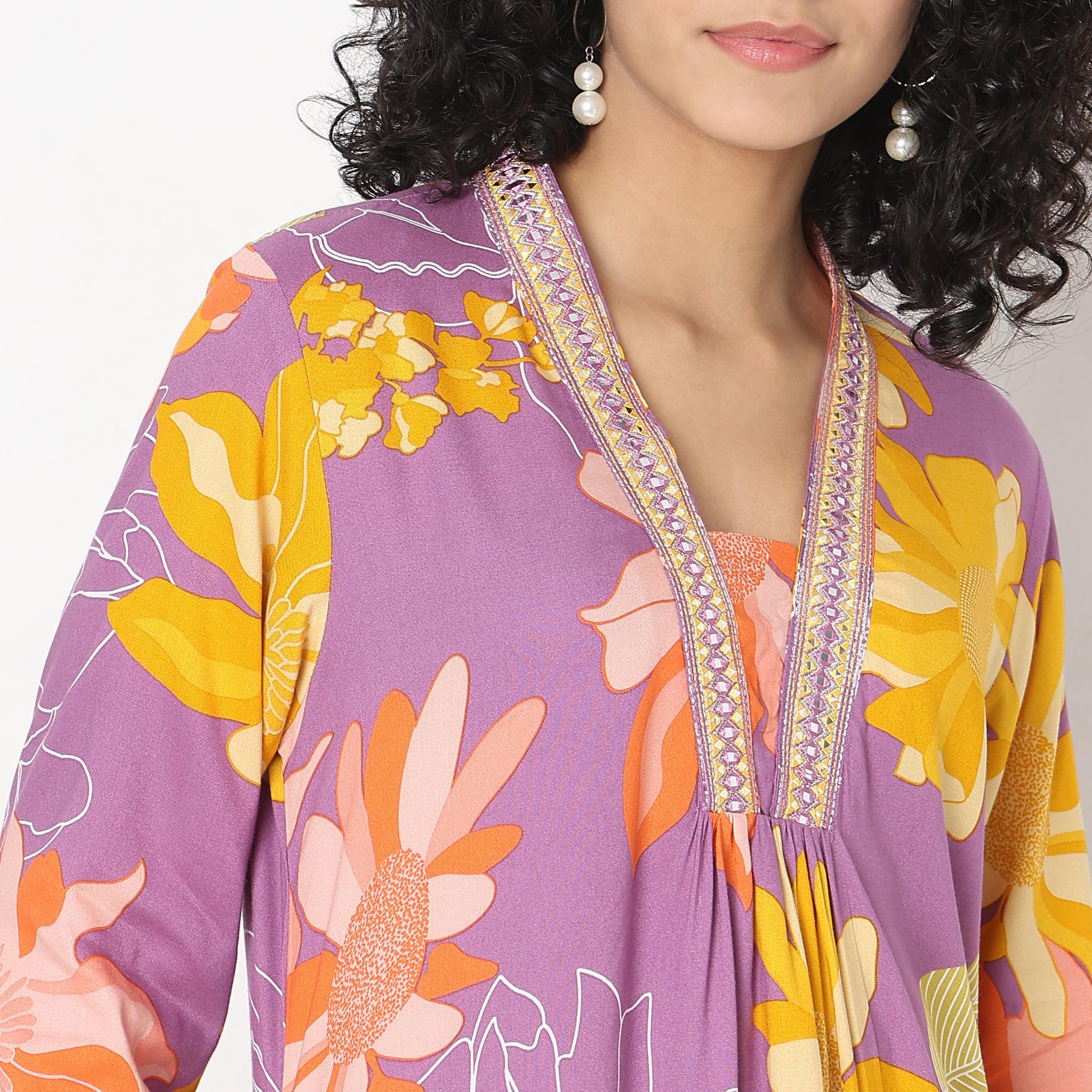 Flare Fit Printed Kurta - Image 4