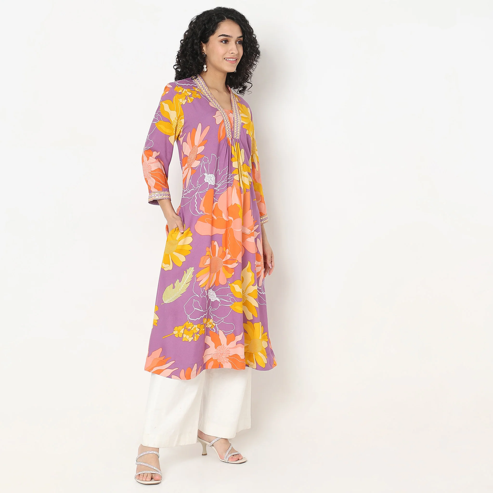 Flare Fit Printed Kurta - Image 5