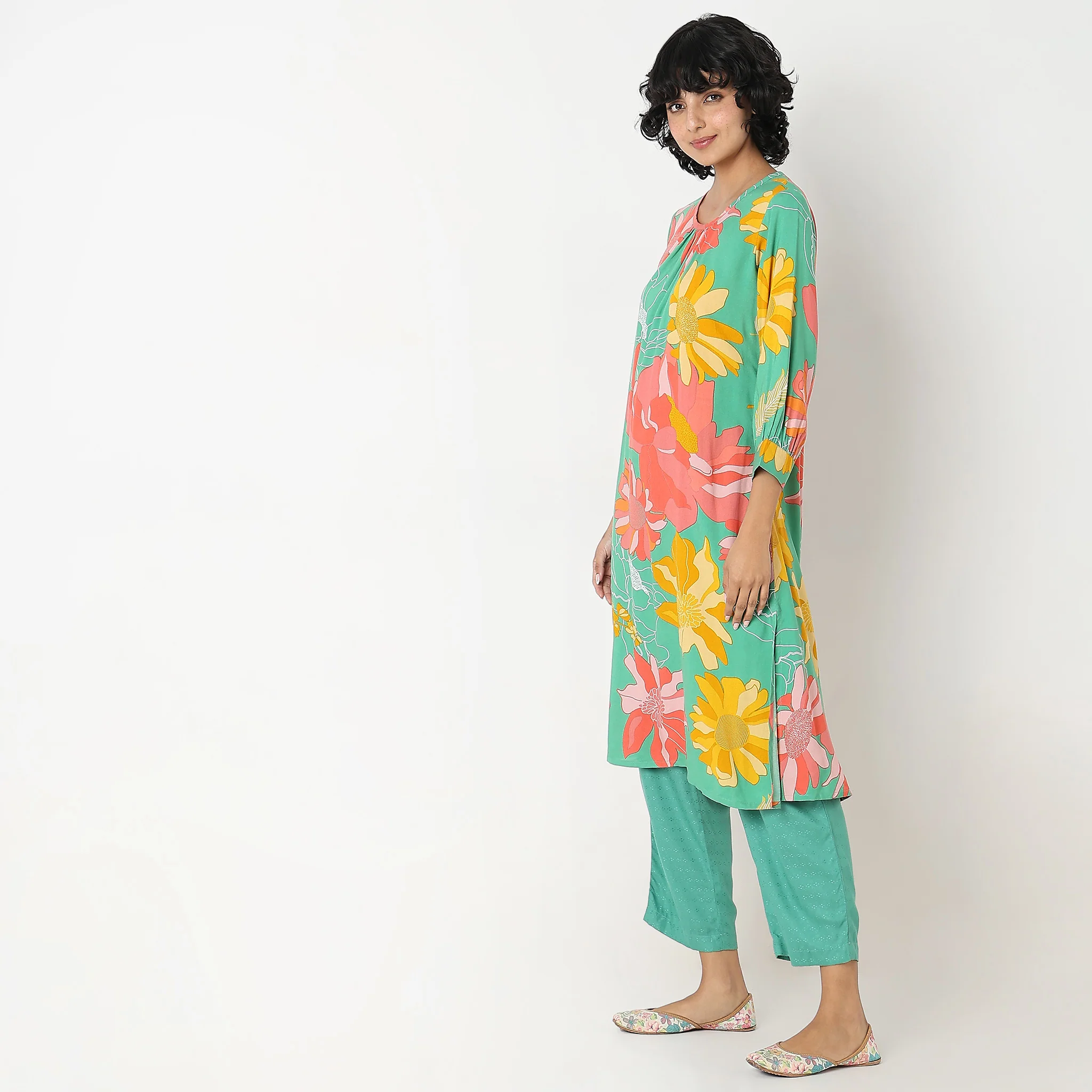 Flare Fit Printed Kurta - Image 5