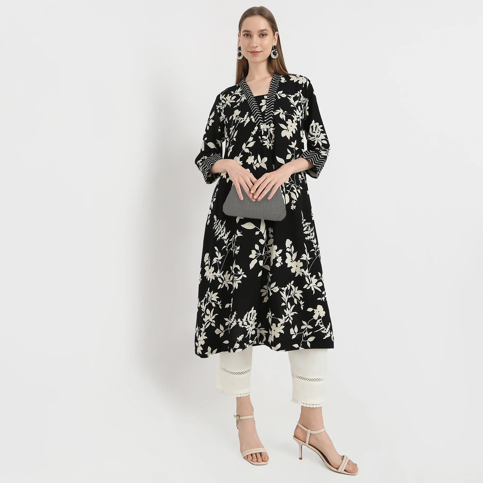 Flare Fit Printed Kurta - Image 6