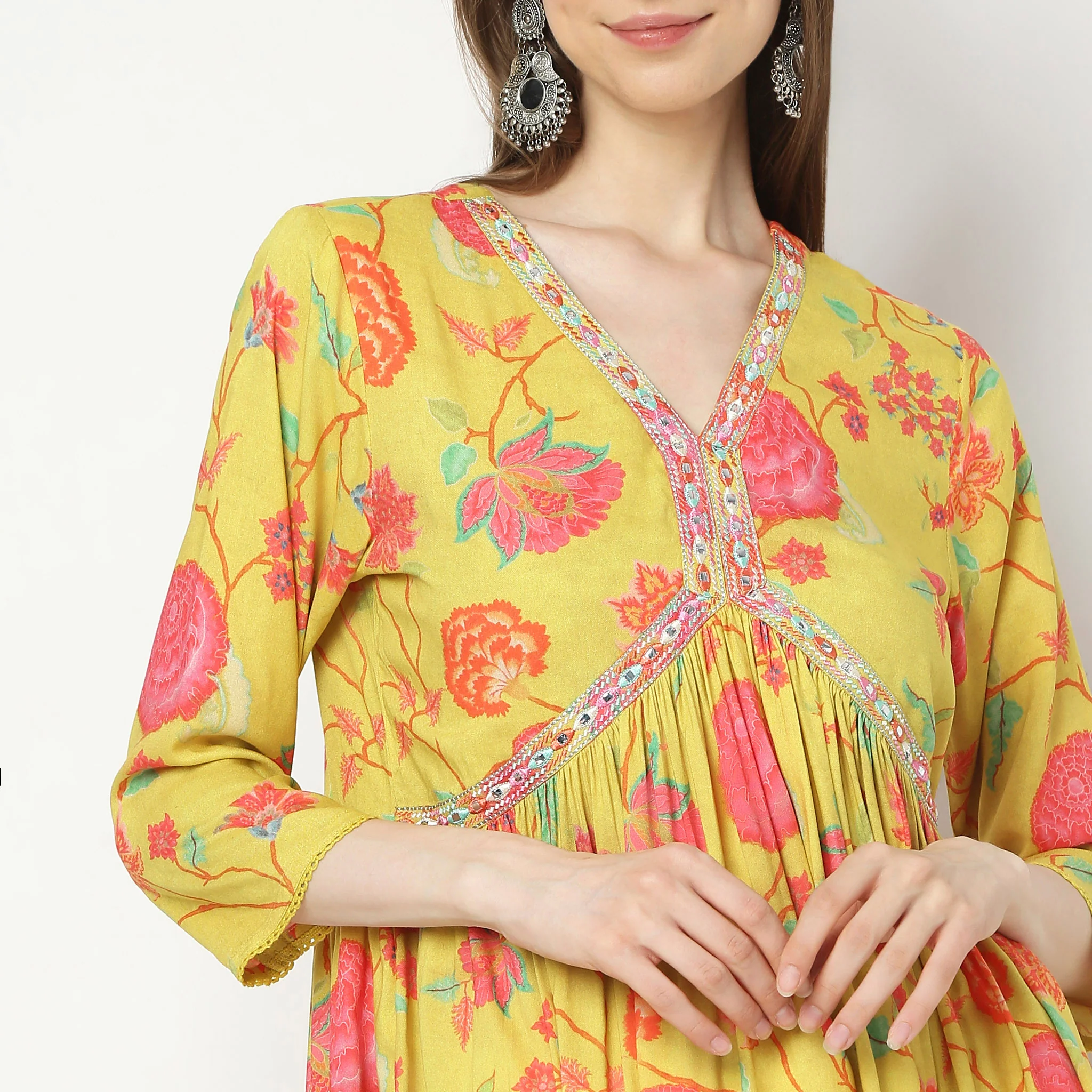 Flare Fit Printed Kurta - Image 4