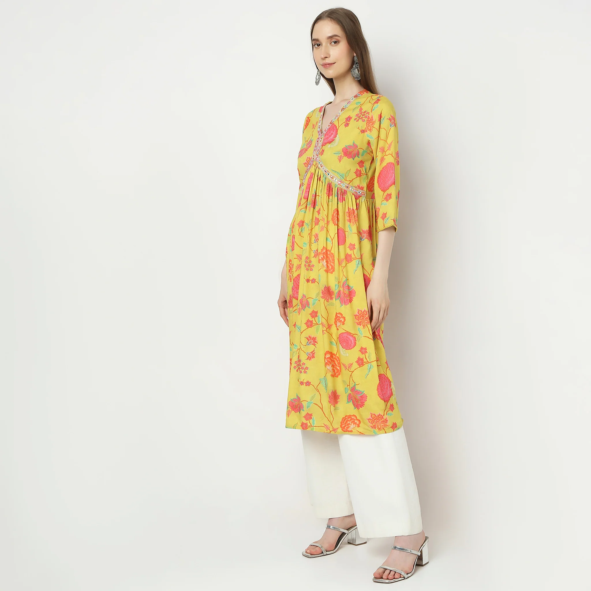 Flare Fit Printed Kurta - Image 5