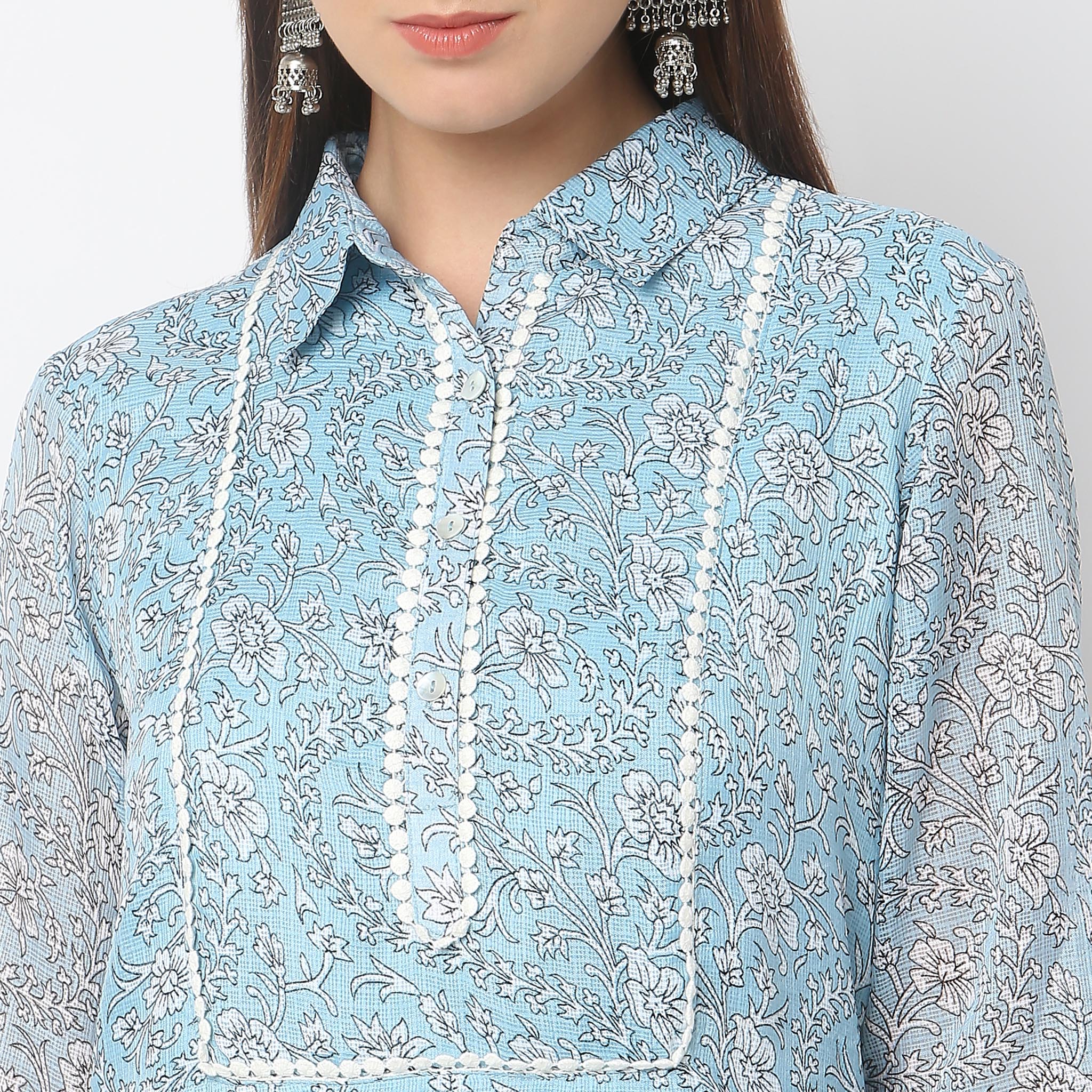 Flare Fit Printed Kurta - Image 4