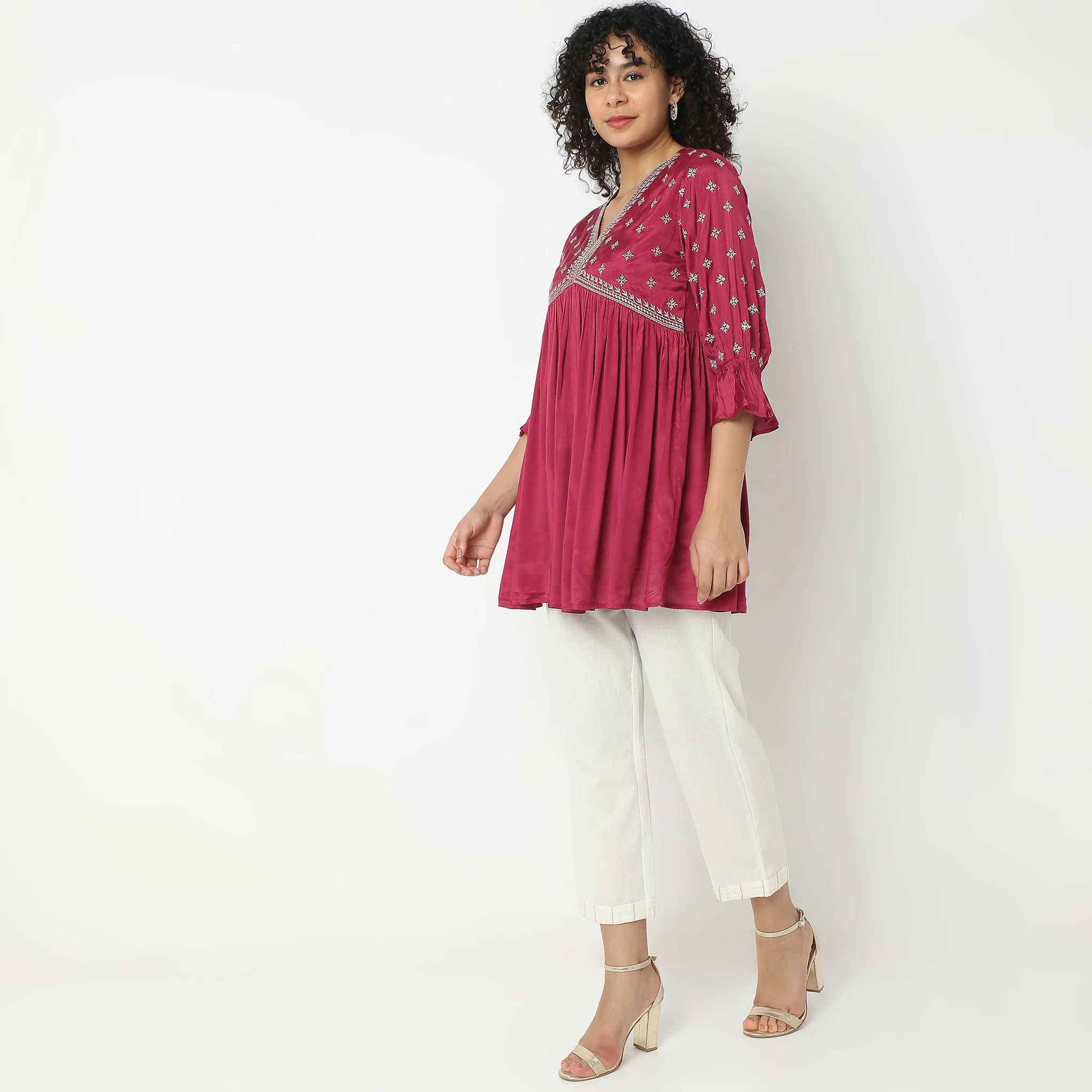 Flare Fit Printed Kurta - Image 4