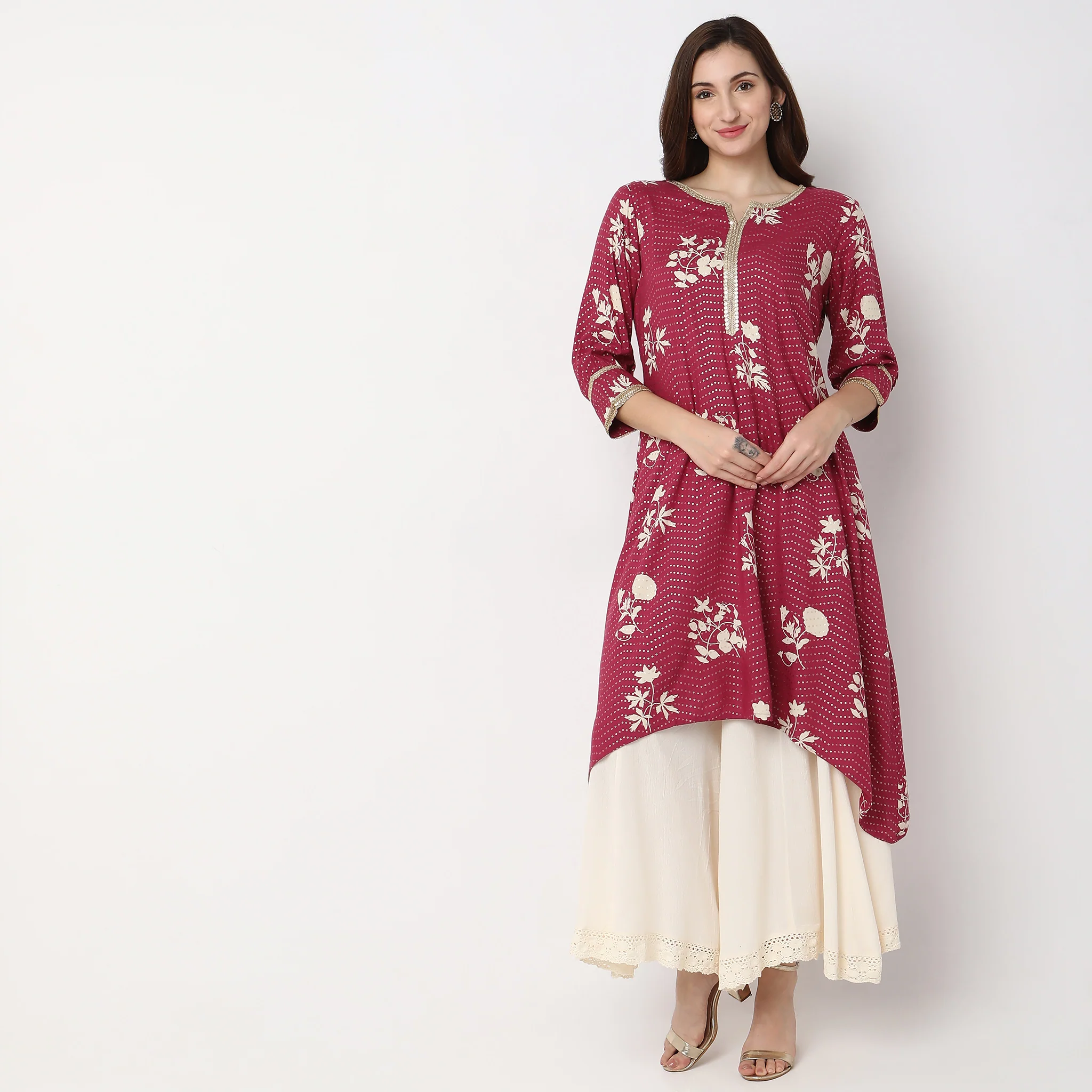 Flare Fit Printed Kurta - Image 2