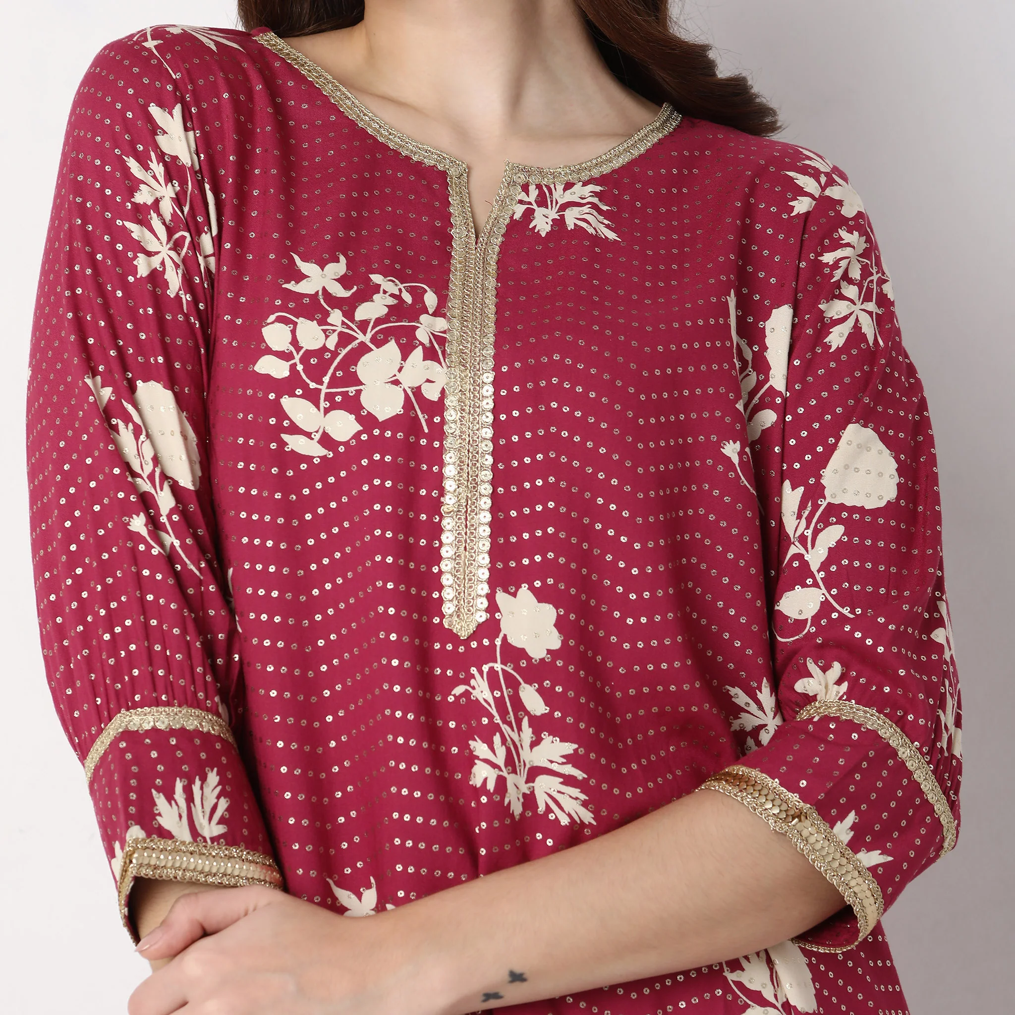Flare Fit Printed Kurta - Image 4