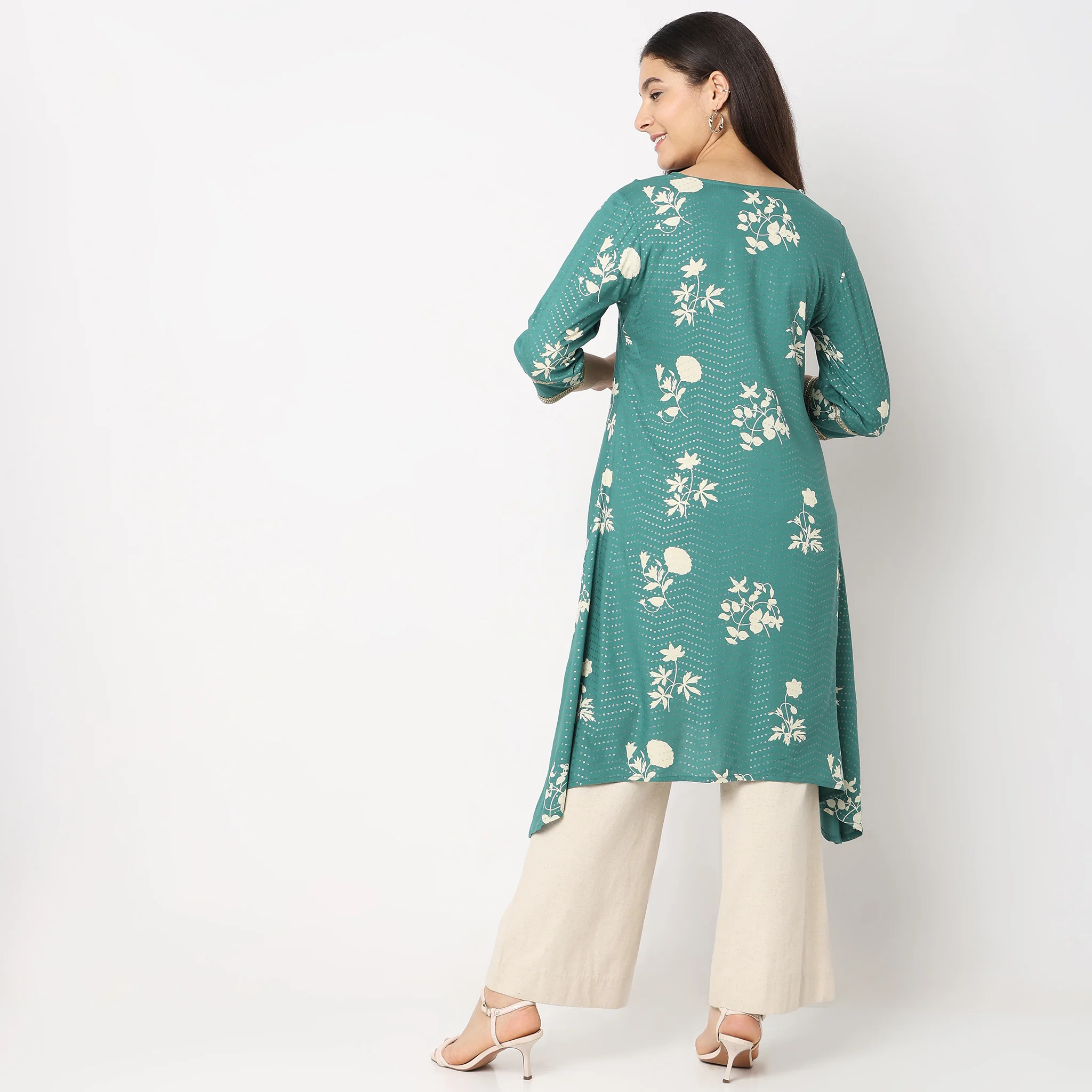 Flare Fit Printed Kurta - Image 7