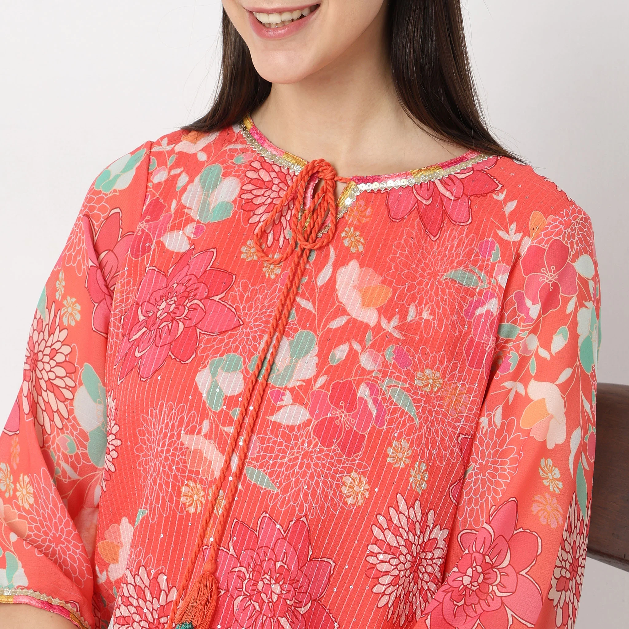 Flare Fit Printed Kurta - Image 4