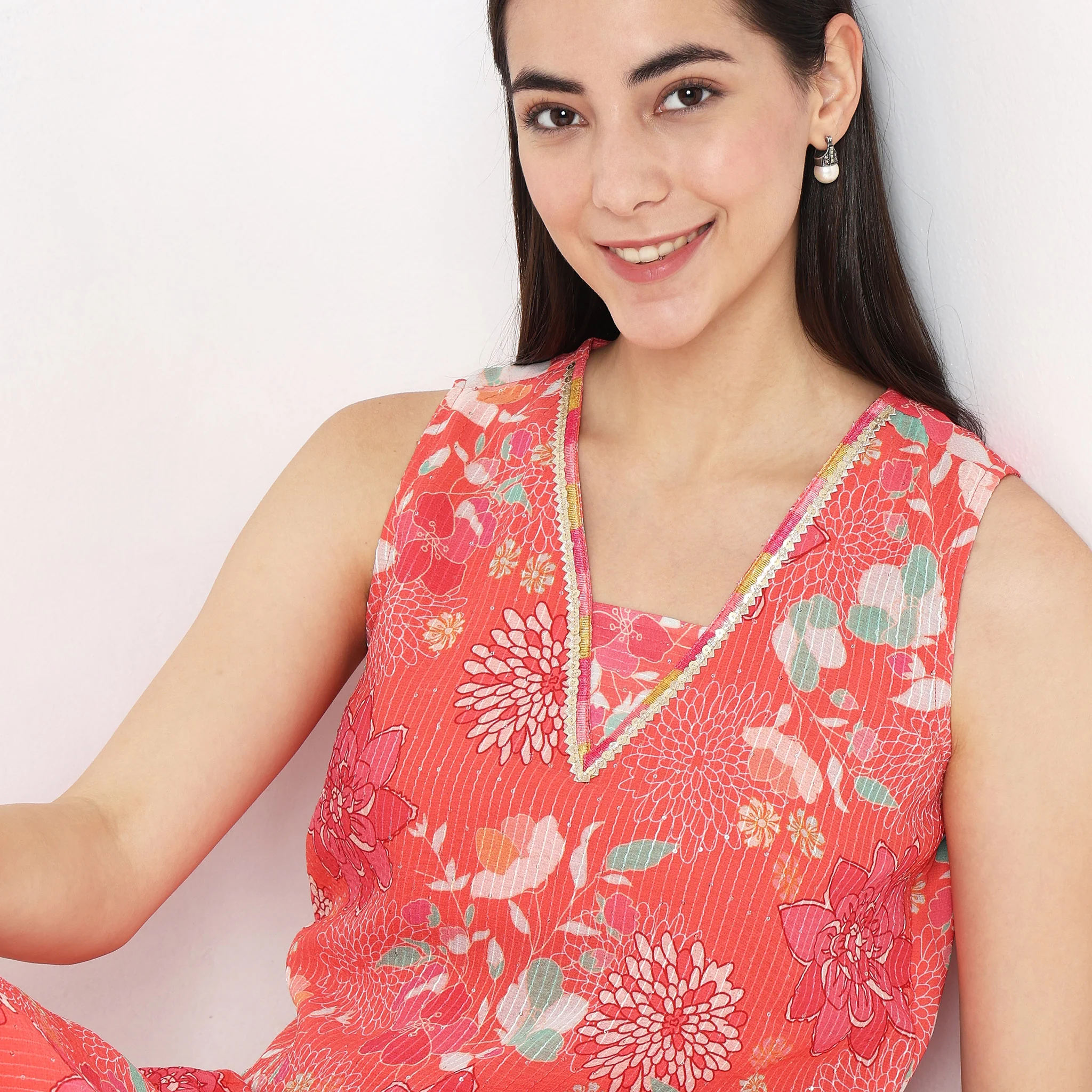 Flare Fit Printed Kurta - Image 4