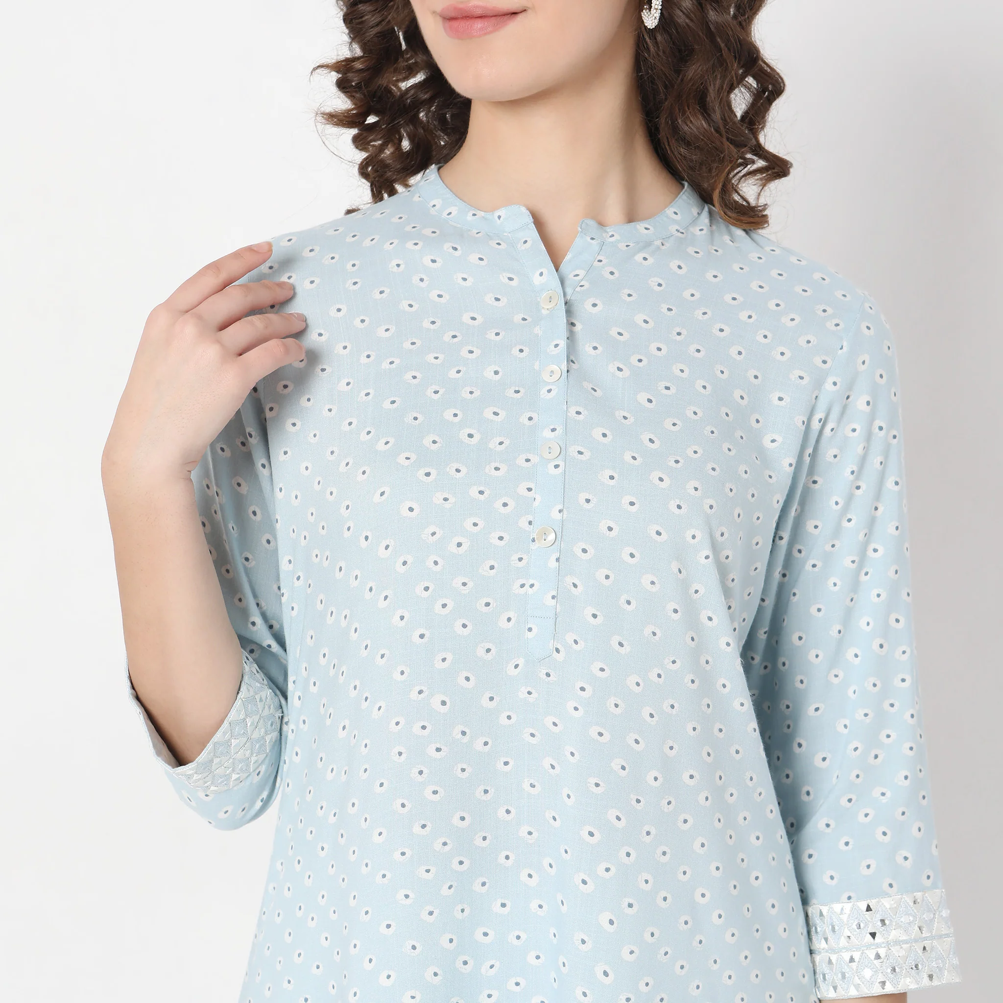 Flare Fit Printed Kurta - Image 4