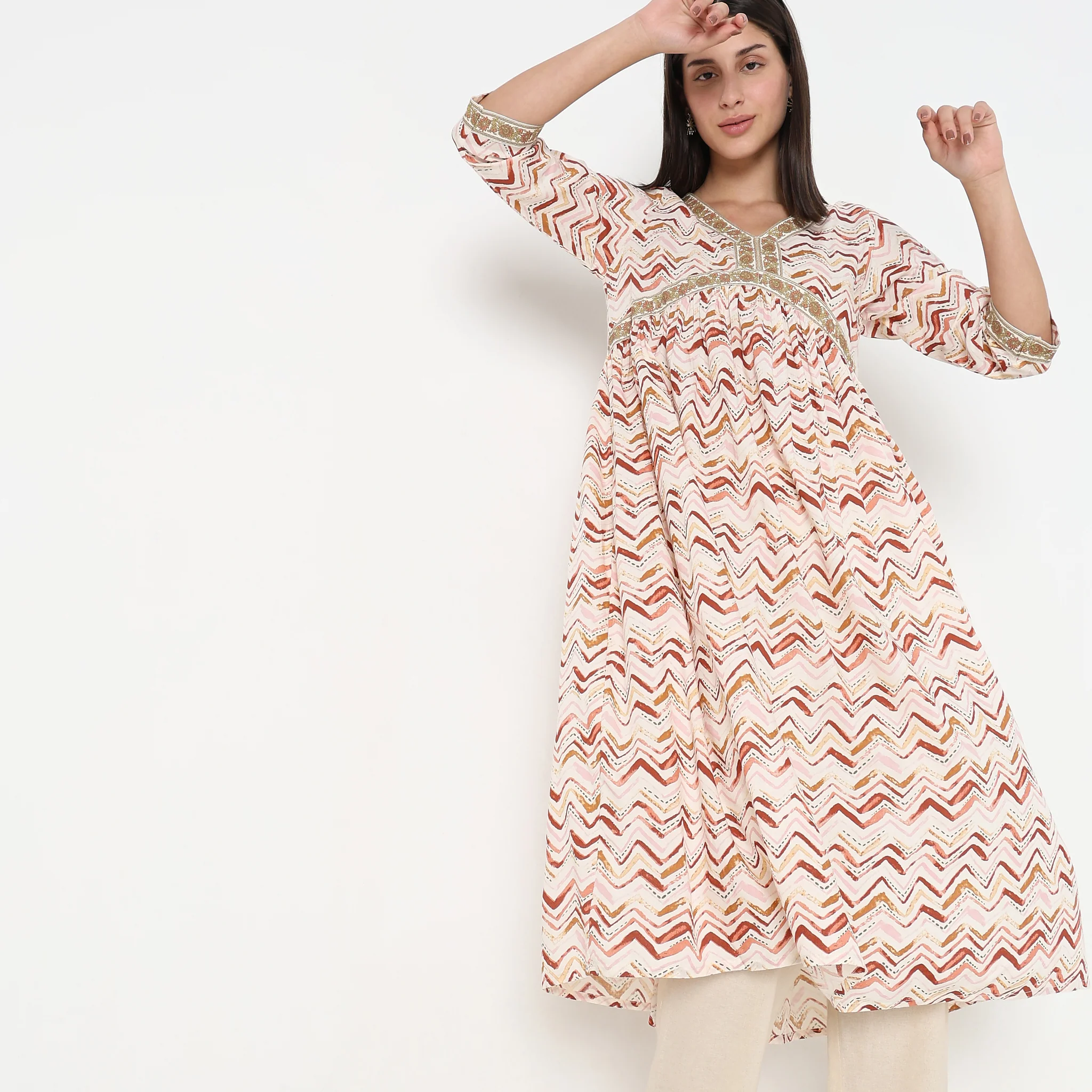 Flare Fit Printed Kurta - Image 10