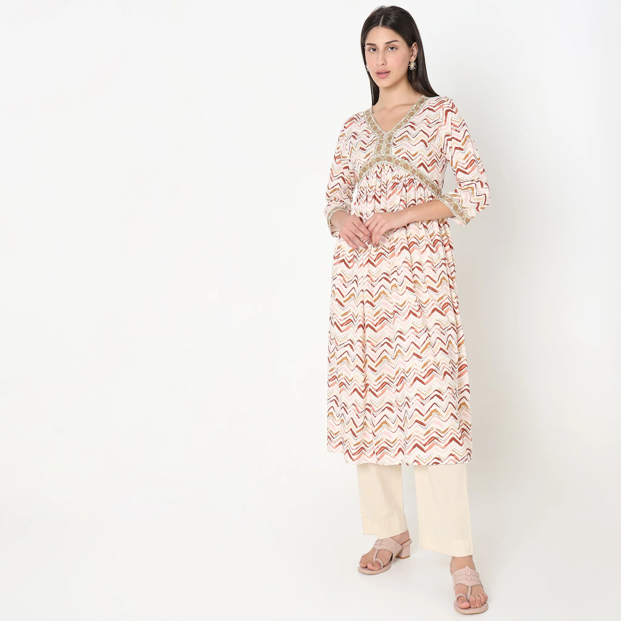 Flare Fit Printed Kurta - Image 7