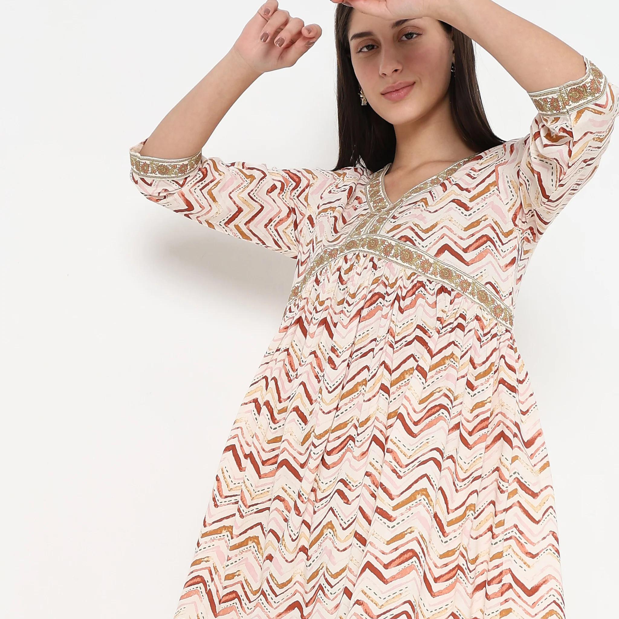 Flare Fit Printed Kurta - Image 9