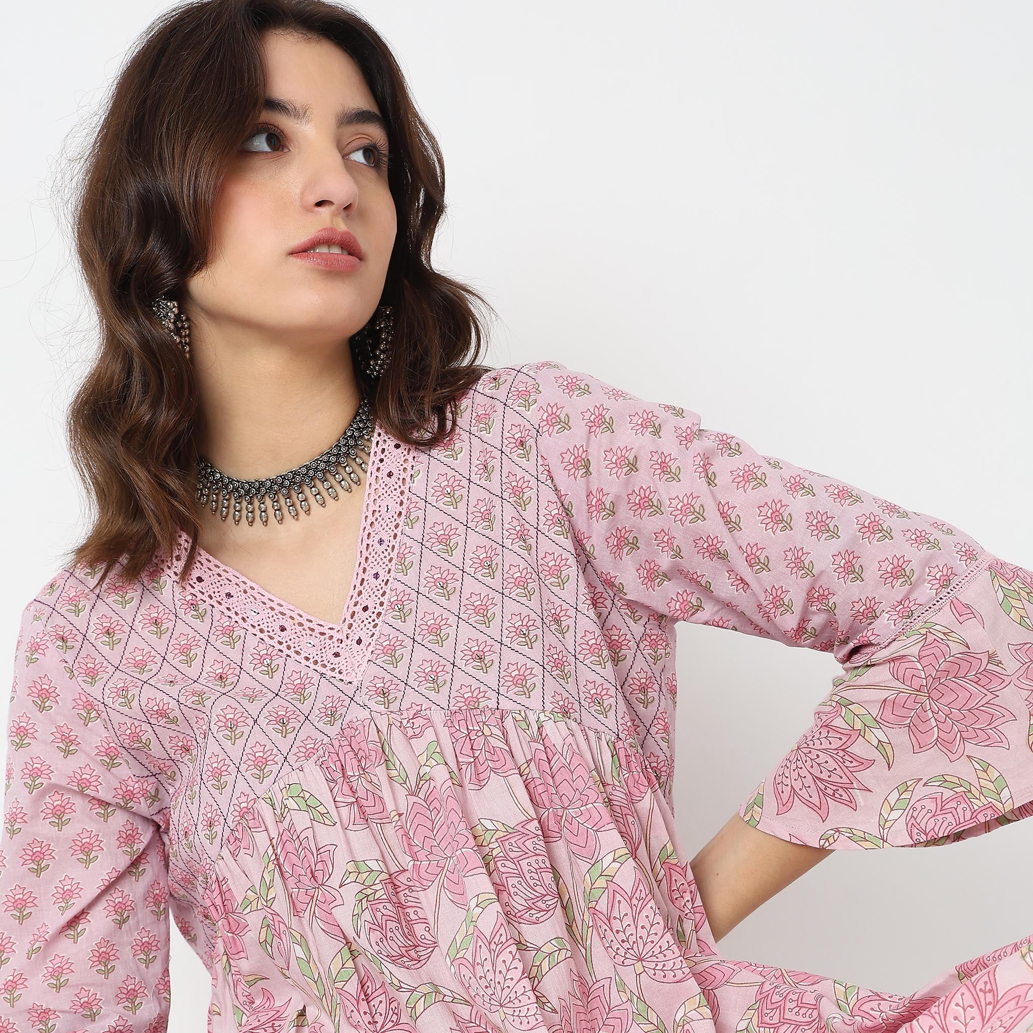Flare Fit Printed Kurta - Image 4