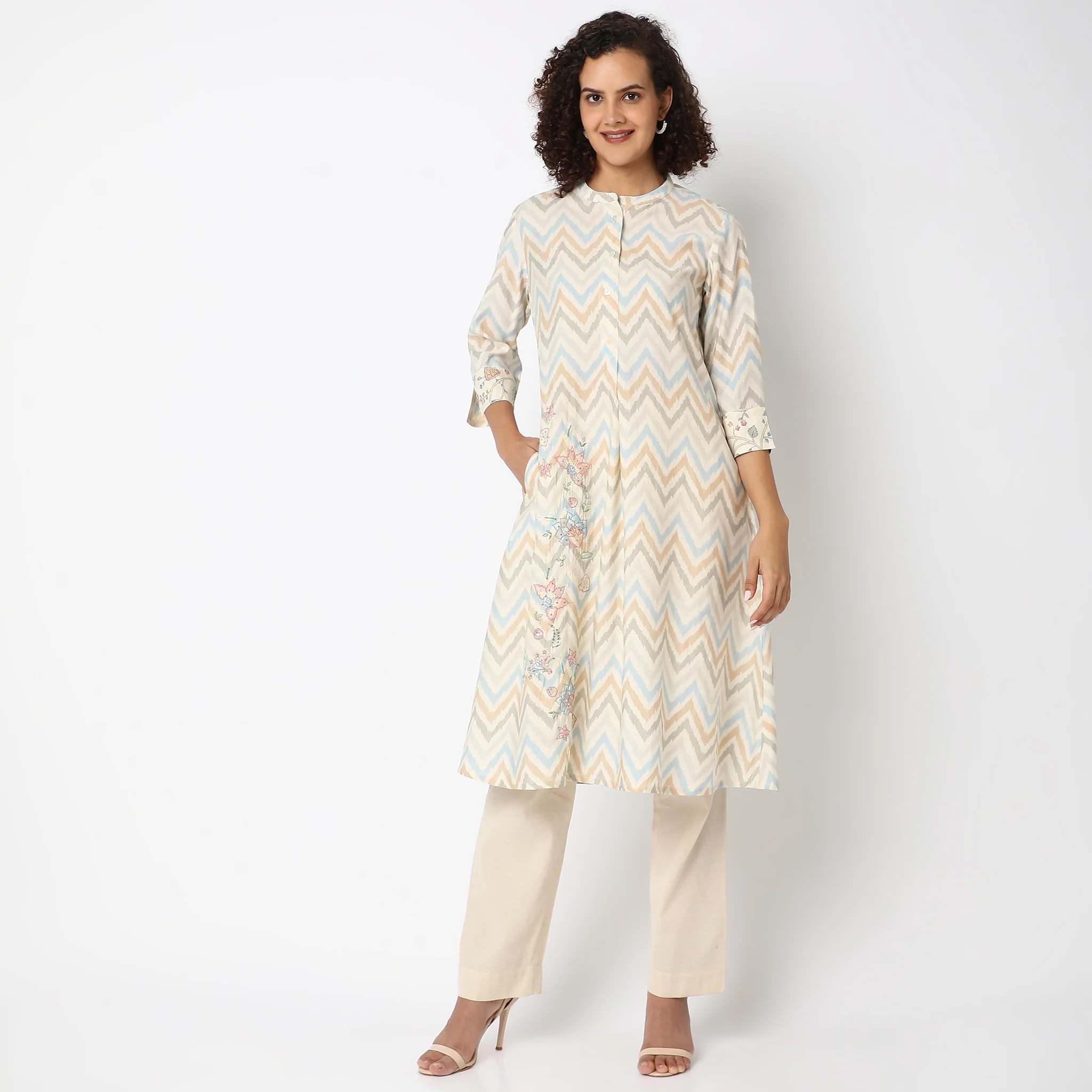 Flare Fit Printed Kurta