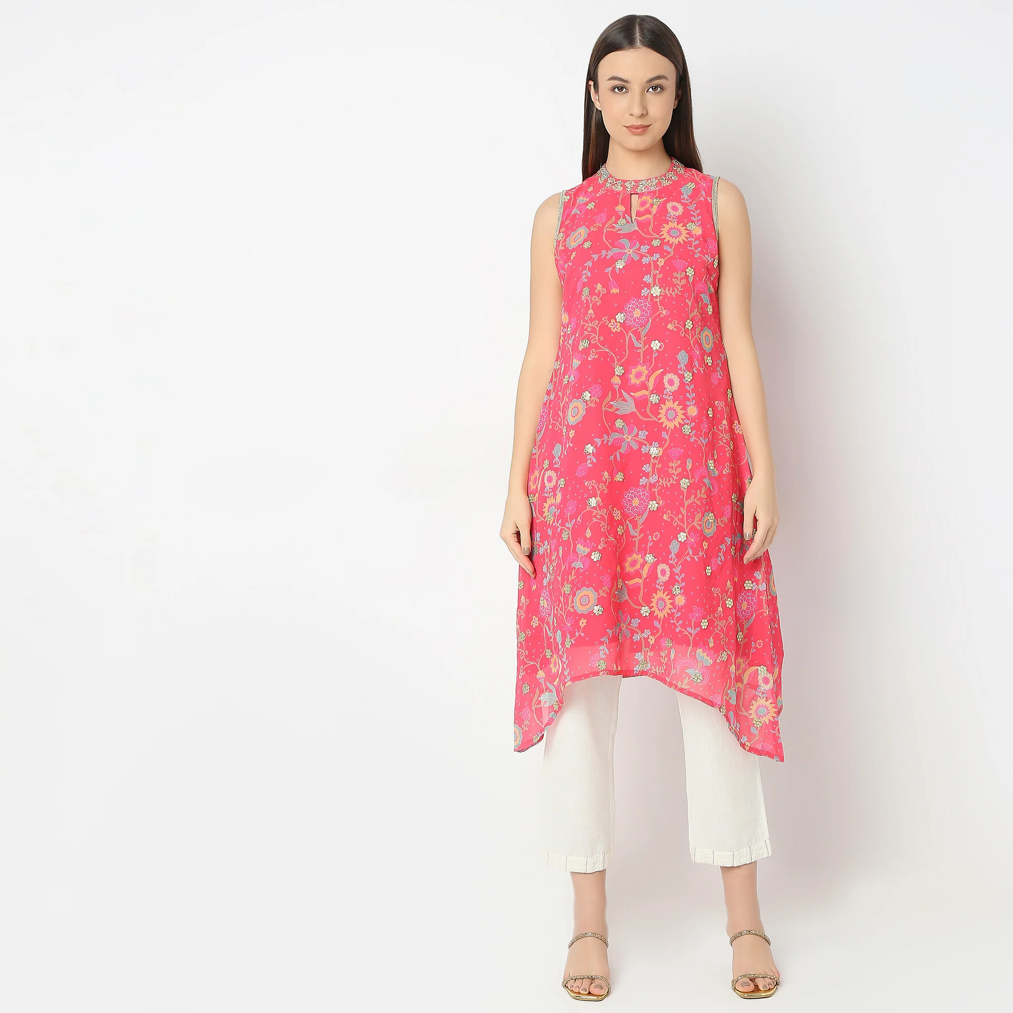 Flare Fit Printed Kurta - Image 2