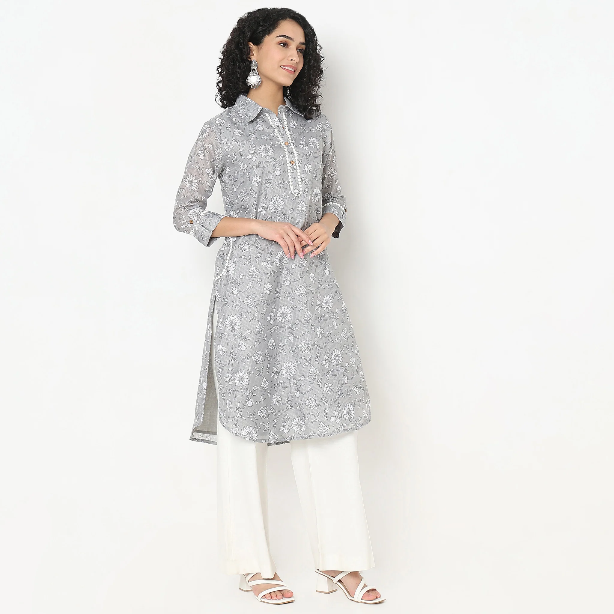 Flare Fit Printed Kurta - Image 5